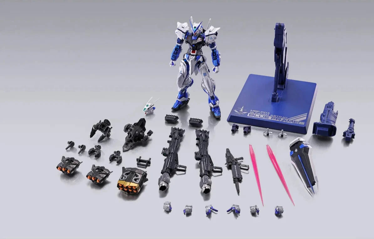 Bandai Metal Build Gundam Seed Astray Blue Frame Action Figure with Full Weapons - High-Quality Collectible Anime Model Kit for Display & Gundam Fans | Perfect for Home Decor, Anime Collections & Gift Giving