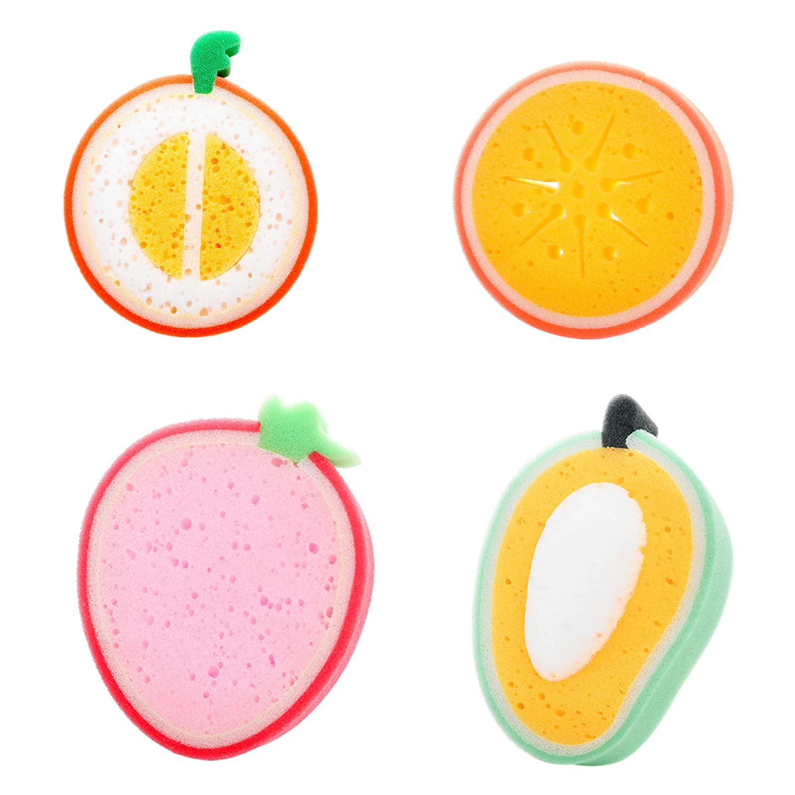 **Premium 4-Pack Kitchen Sponges - Multi-Functional, Gentle & Efficient Dish Scrubber for Non-Stick Pans, Pots & Dishes - Lightweight Cleaning Sponge for Stainless Steel, Glassware & Countertops**    *(Ideal for Daily Dishwashing, Kitchen Cleaning & Tough Grease Removal)*