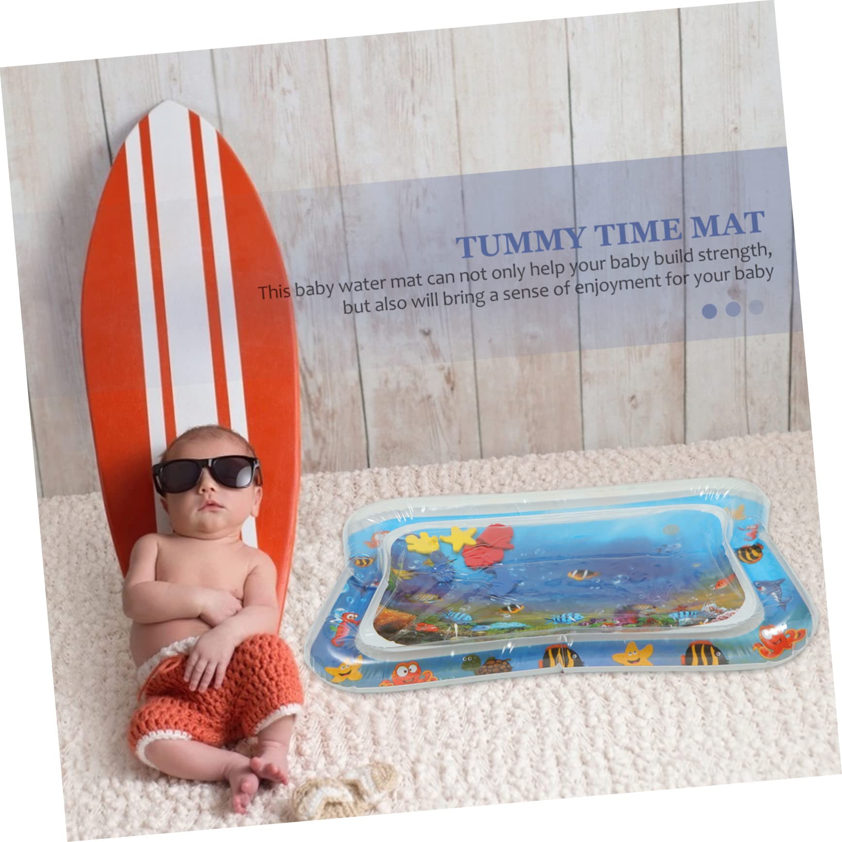 VICASKY 3-Piece Inflatable Water Cushion Play Mat Set - Blue Summer Pool Float for Kids, Outdoor Water Activity Toy for Beach, Backyard & Pool Parties