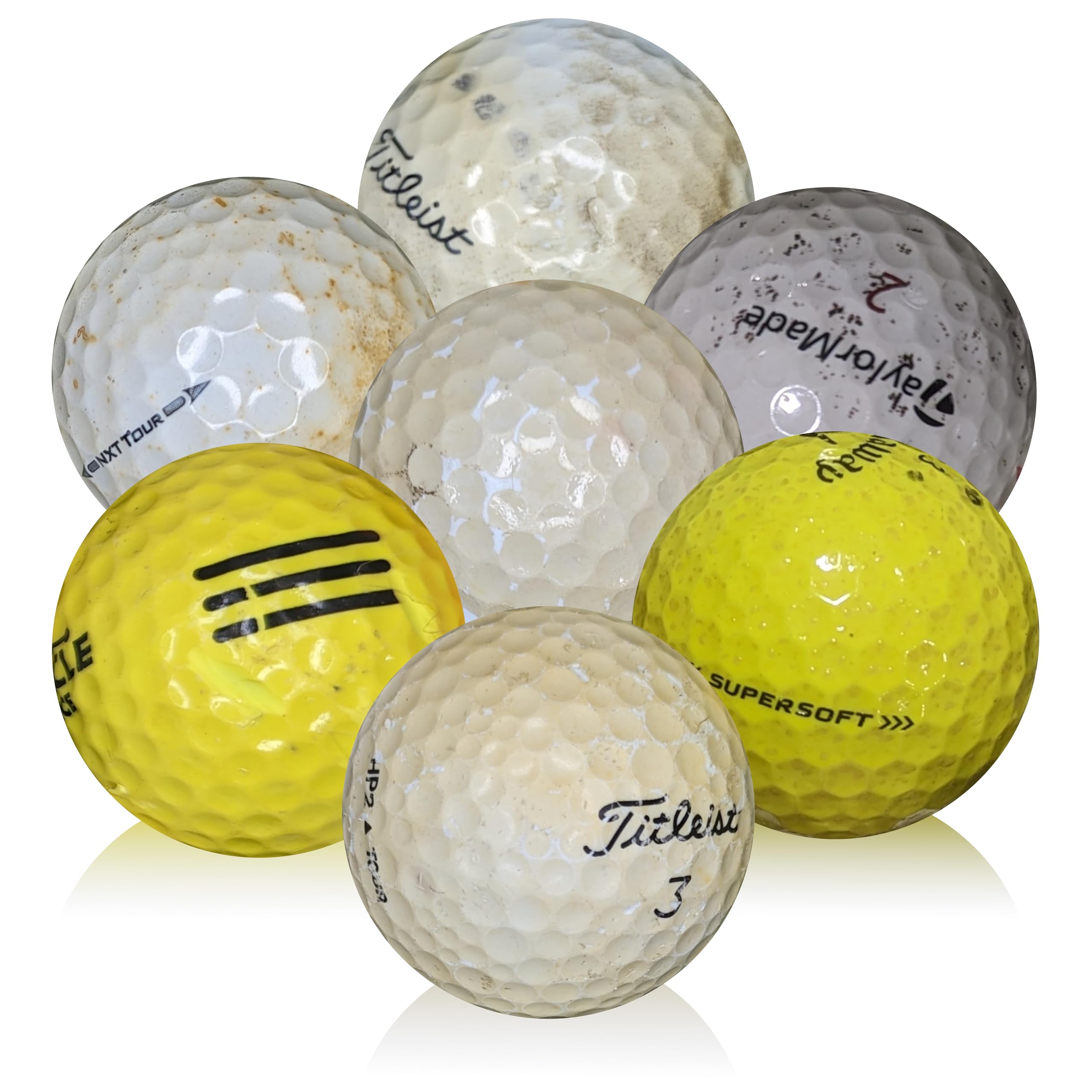 Recycled Golf Balls (50-300 Count) - Practice Balls for Backyard & Driving Range