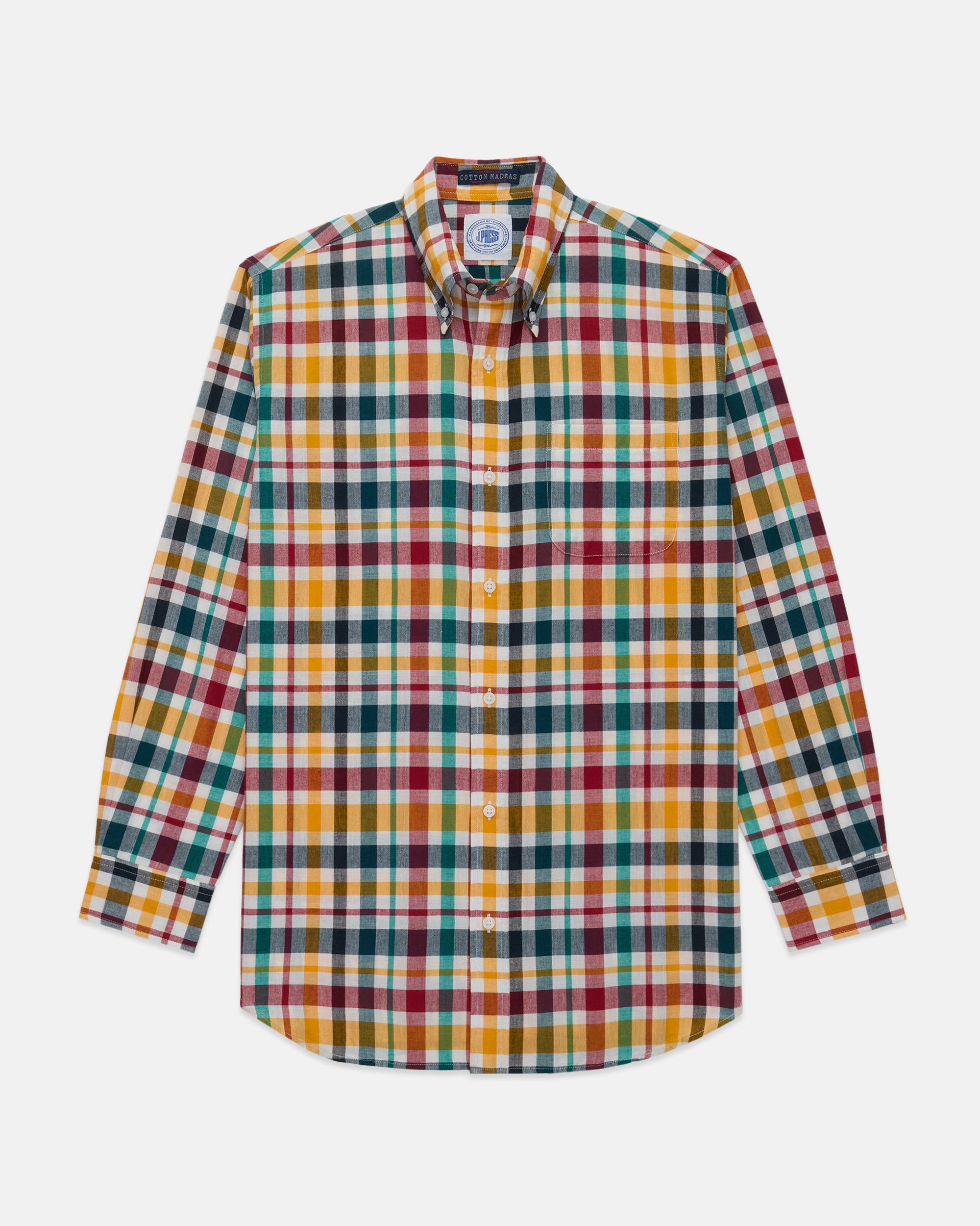 Premium Long Sleeve Madras Button Down Shirt for Men - Comfortable Casual & Business Wear - Perfect for Office, Dates, and Outdoor Events