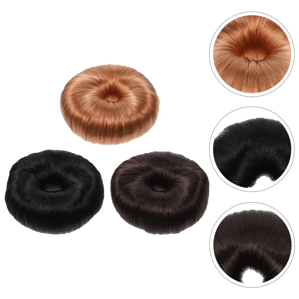 Miss Lirenn® 2-Piece Donut Bun Cushion Set - Wig Winder Hair Bun Maker for Women & Girls - 7cm Black Hair Styling Accessories - Perfect for Updos, Ponytails & Everyday Hairstyles