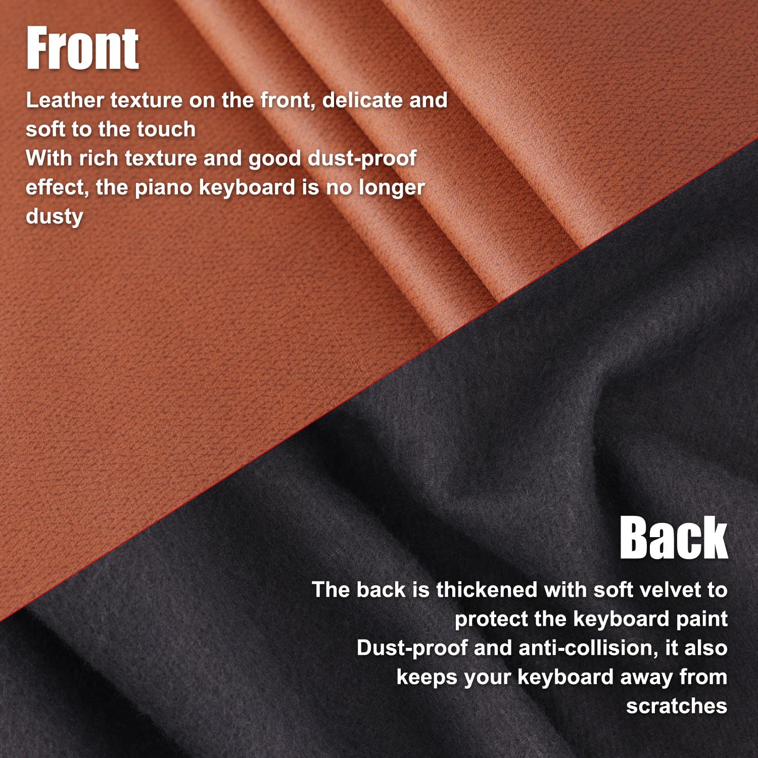 5-Piece Grand Piano Soundboard Cleaning Kit with Big & Small Brush Heads, Extension Rod & Soft Fiber Polish Cloth - Orange Dust Cover - Perfect for Piano Maintenance & Professional Cleaning