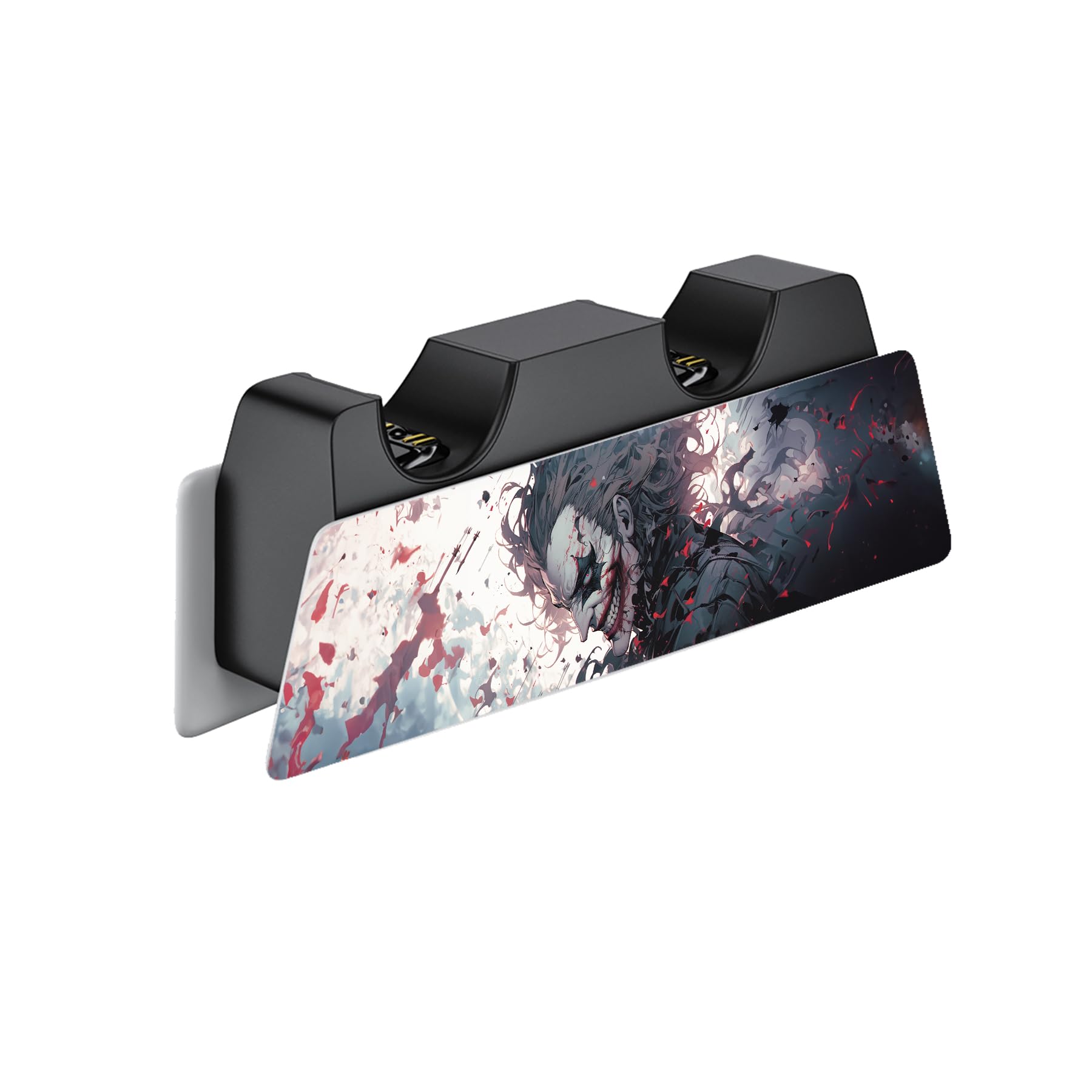 PlayVital Killing Clown Full Skin Decal Set for PS5 Console Disc Edition - Sticker Vinyl Cover for PS5 Controller, Charging Station, Headset & Media Remote - Perfect for Gaming Setup and Horror Theme Decor