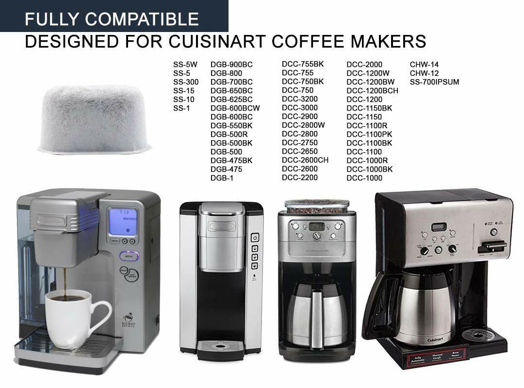 12-Pack Charcoal Water Filters for Braun Coffee Makers - Replacement Filters Compatible with Braun Brewing Systems - Perfect for Home, Office & Restaurant Use