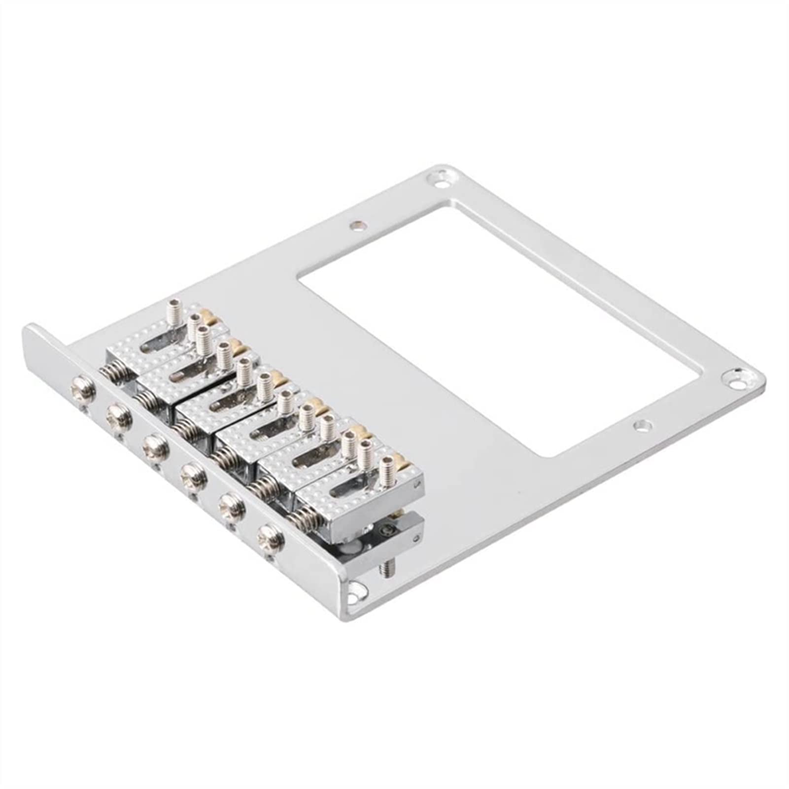 6 Roller Saddle 6 String Humbucker Guitar Bridge for Tele Telecaster - Chrome Guitar Bridge System for Smooth String Action & Enhanced Sustain - Perfect for Country, Blues & Rock Performances