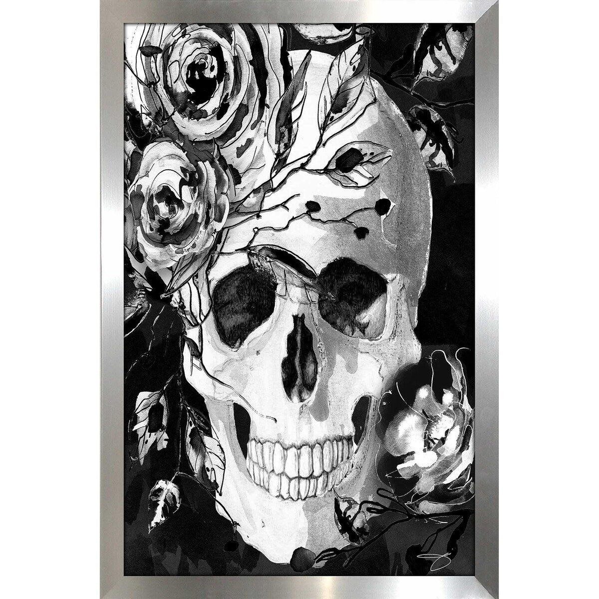 Black Skull by Jodi - Premium Acrylic Wall Art Print for Home & Office Decor | Gothic Art, Unique Gift Idea