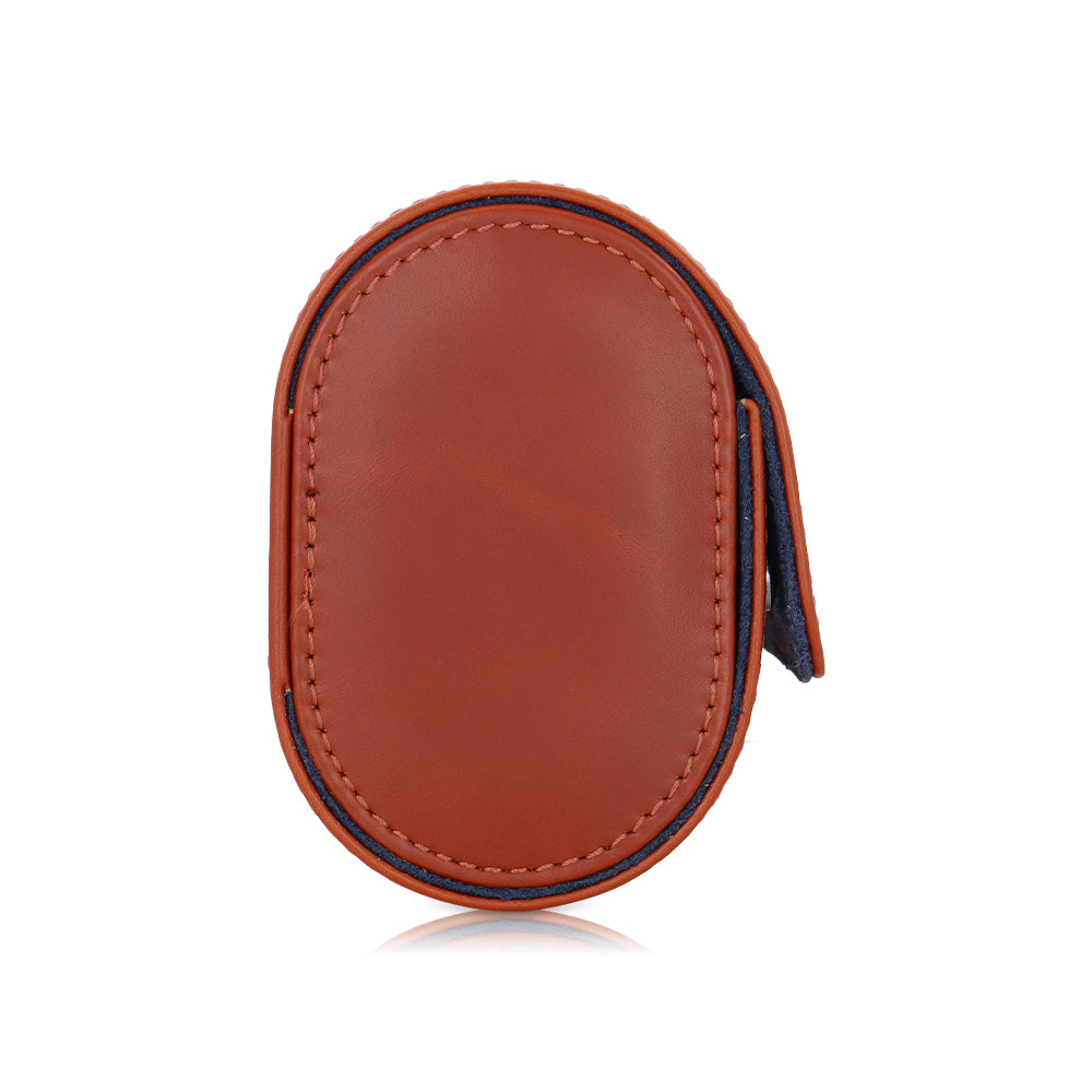 Premium Cognac Embossed Leather Watch Case - Single Watch Storage Holder for Men & Women | Travel, Business & Luxury Gift Scenarios