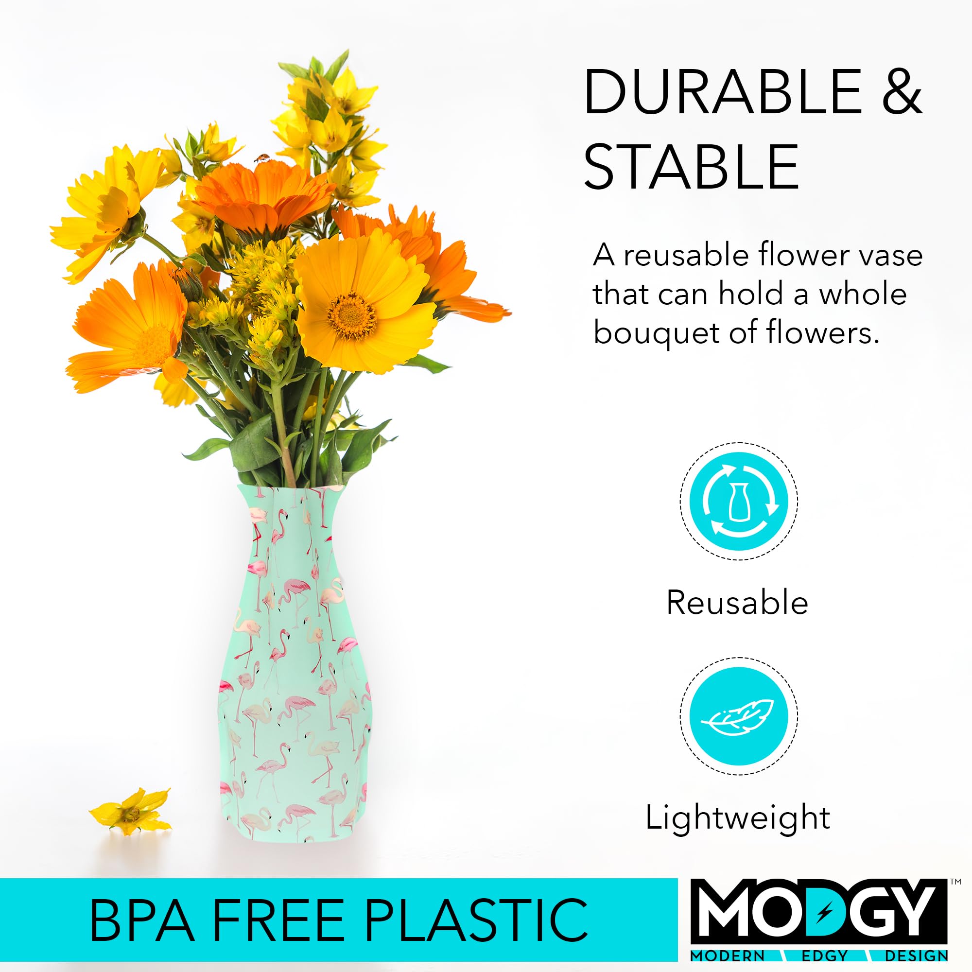 MODGY Expandable Flower Vase - Modern Plastic Decorative Vase for Centerpieces, Dining Table, Living Room, Bathroom, Wedding & Office Decor - PinkyDo | Perfect for Home Decor, Wedding Centerpieces & Gift Giving
