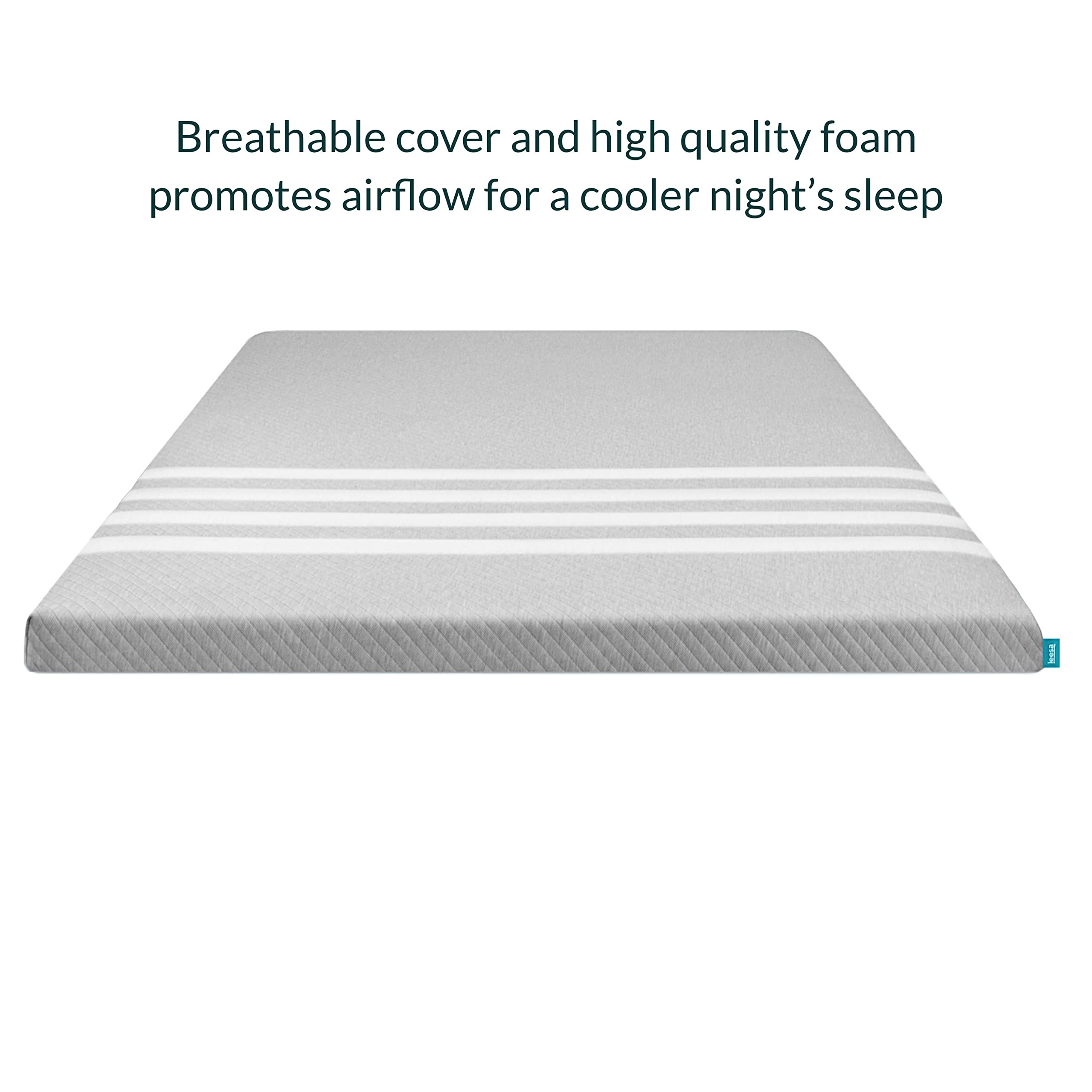 Leesa Cooling Foam Mattress Topper with Washable Cover - Twin Size for Enhanced Comfort & Support | 30-Night Trial | Perfect for Hot Sleepers & Guest Beds