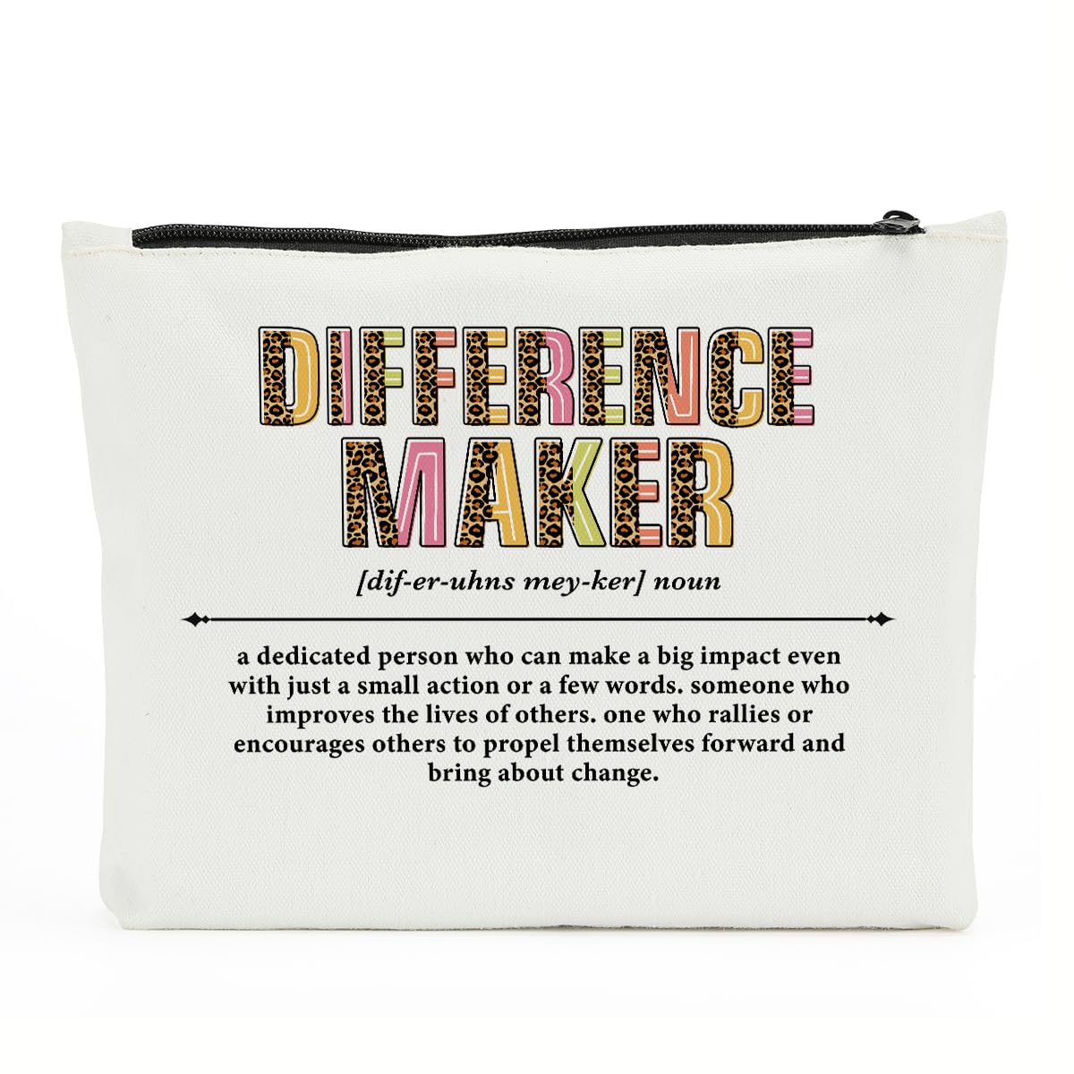 Difference Maker Gift Set - Premium Makeup & Cosmetic Bag for Women - Office Accessories & Appreciation Gifts for Female Friend, Boss or Coworker - Perfect for Birthday, Retirement & Thank You Occasions - Ideal for Workplace, Home & Travel Use