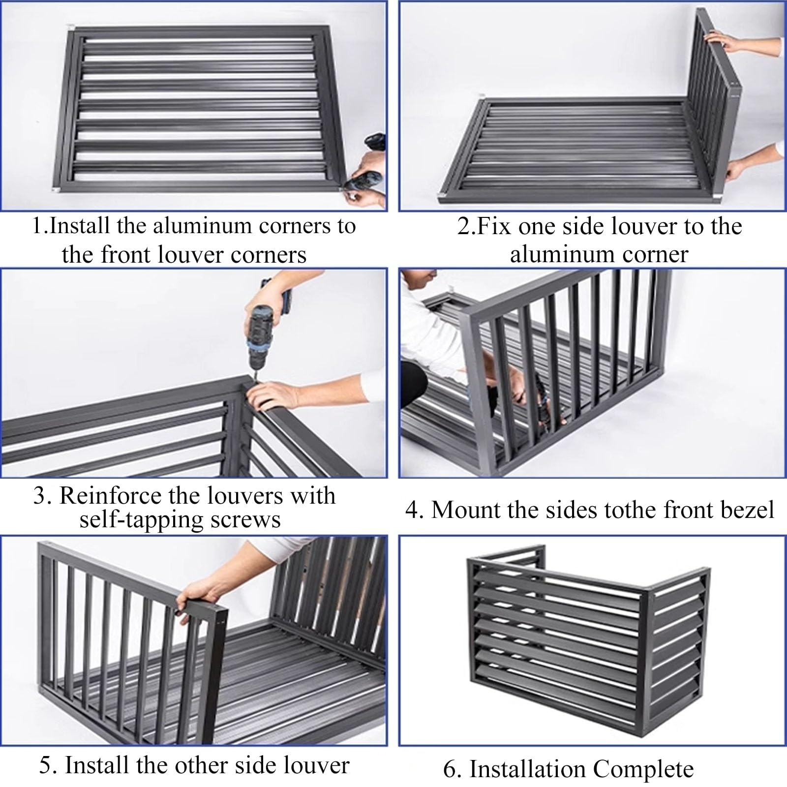Waterproof Outdoor AC Unit Cover - Durable Metal Air Conditioner Fence & Privacy Screen for Mini Split Condenser (44