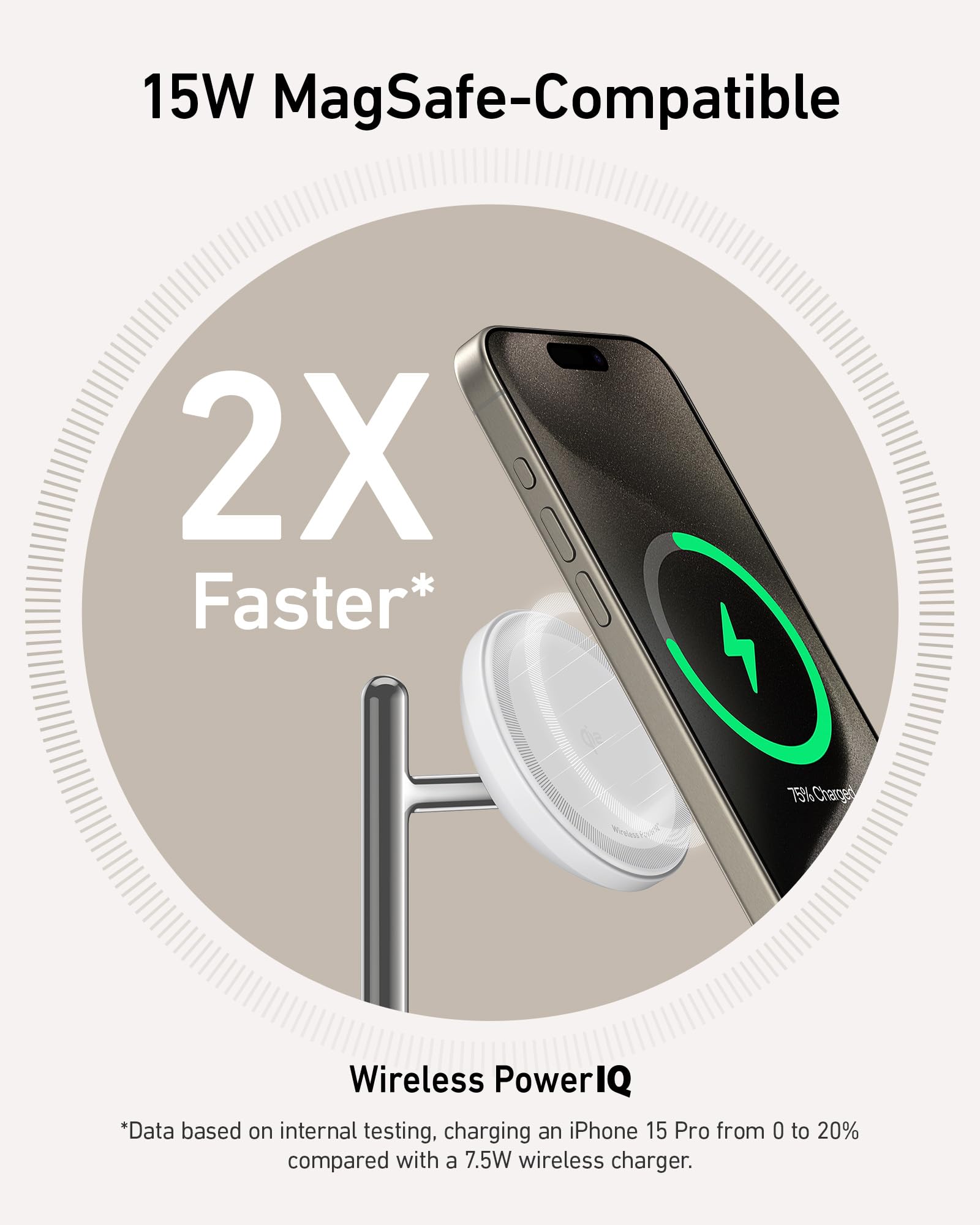 Anker MagGo 3-in-1 Wireless Charging Station - Qi2 Certified 15W Fast Charger | Compatible with iPhone 16/15/14/13/12, Apple Watch & AirPods | MagSafe-Compatible Charging Stand for Home, Office & Nightstand Use