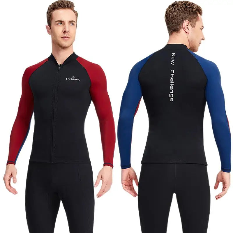 1.5mm Split Warm Diving Suit Long Sleeve - UV Protection Snorkeling & Surfing Wetsuit - Jellyfish Proof Swimwear for Women & Men | Perfect for Scuba Diving, Beach Swimming and Water Sports