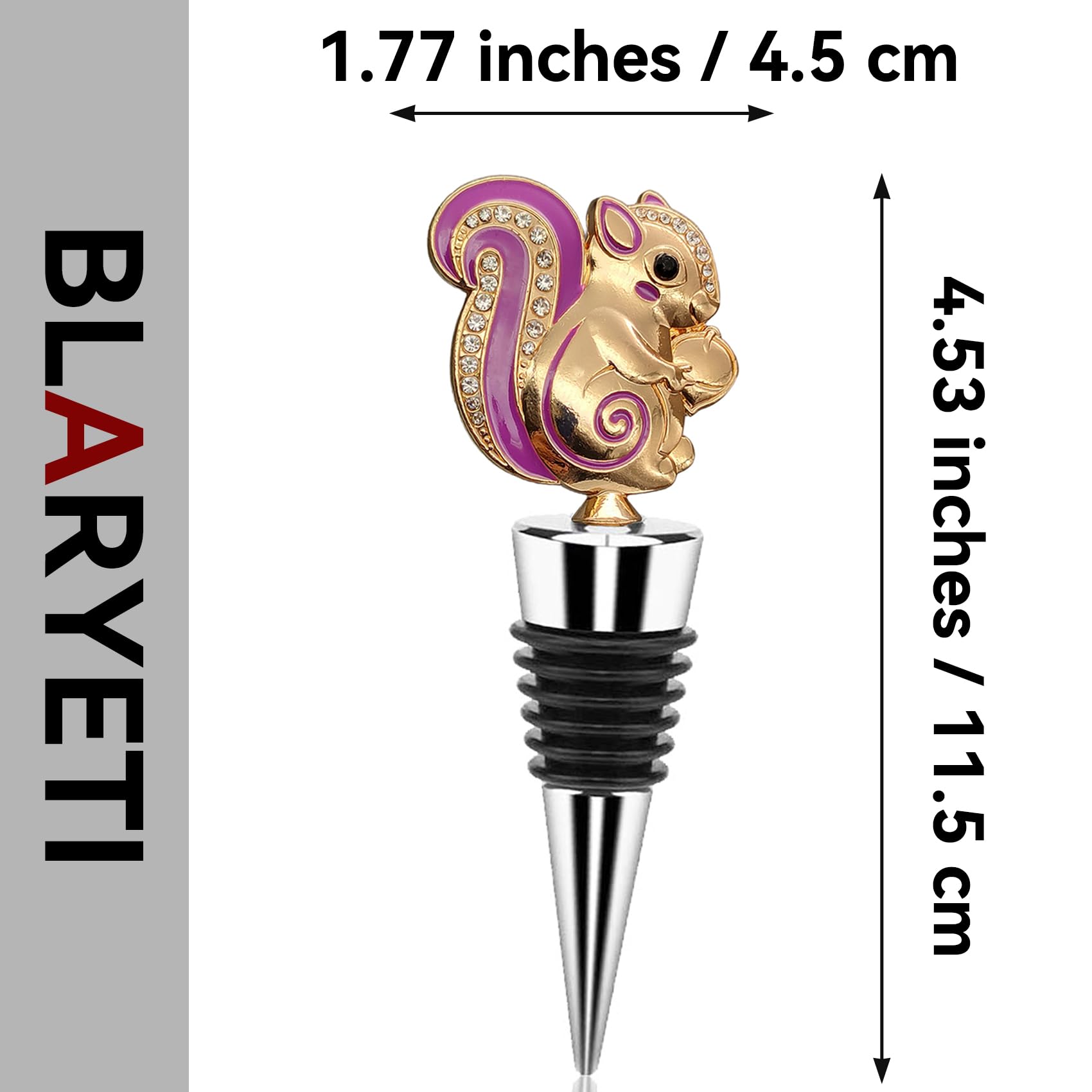 Premium Squirrel-Shaped Wine Stopper - Airtight Bottle Sealer for Wine & Beverages, Keeps Wine Fresh Longer - Set of 1 - Perfect for Parties, Gifts & Home Bars