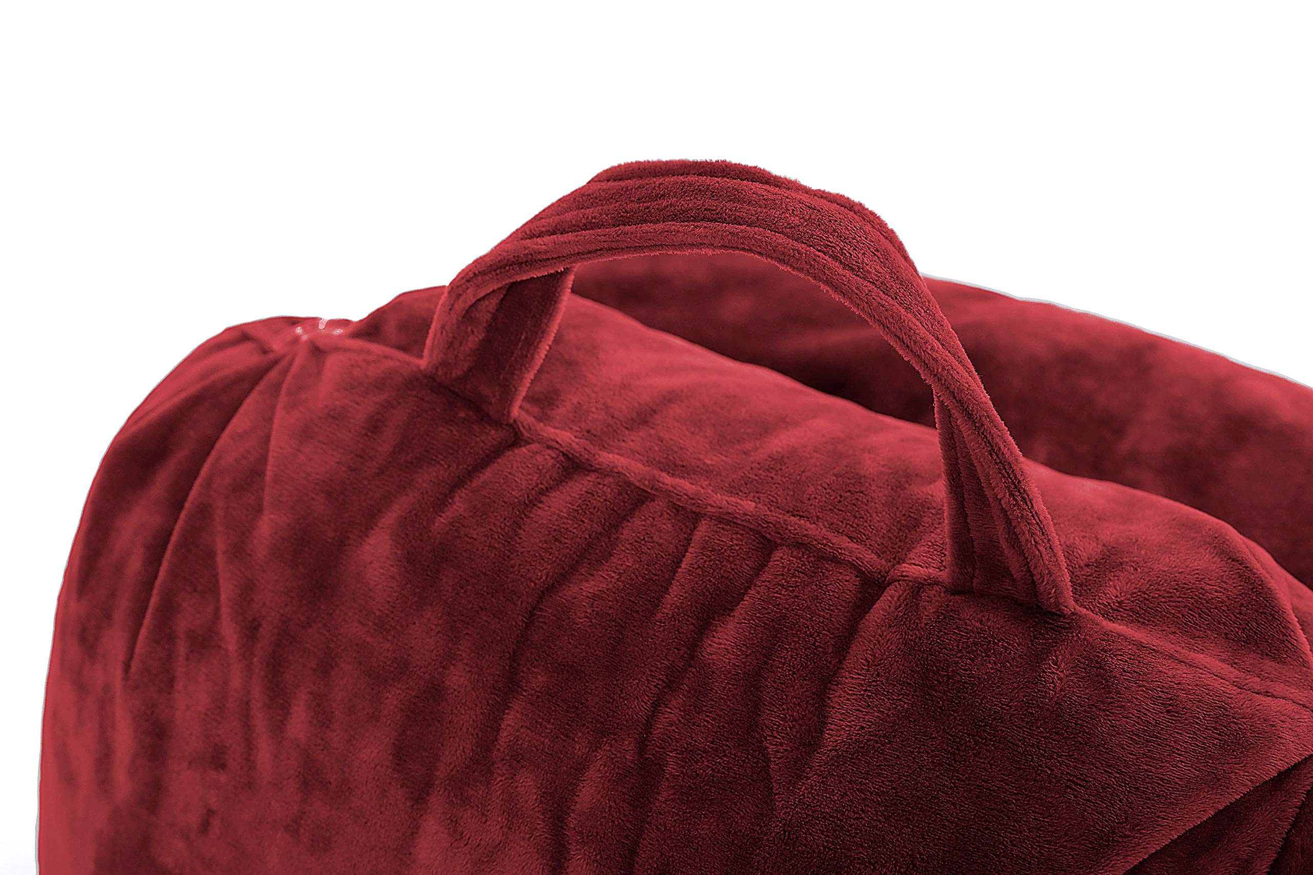 XXL Husband Pillow Cover - Soft Microfiber Bed Rest Pillow Case with Arms & Pockets for Reading (Maroon) - Perfect for Cozy Reading, Watching TV, and Relaxing in Bed