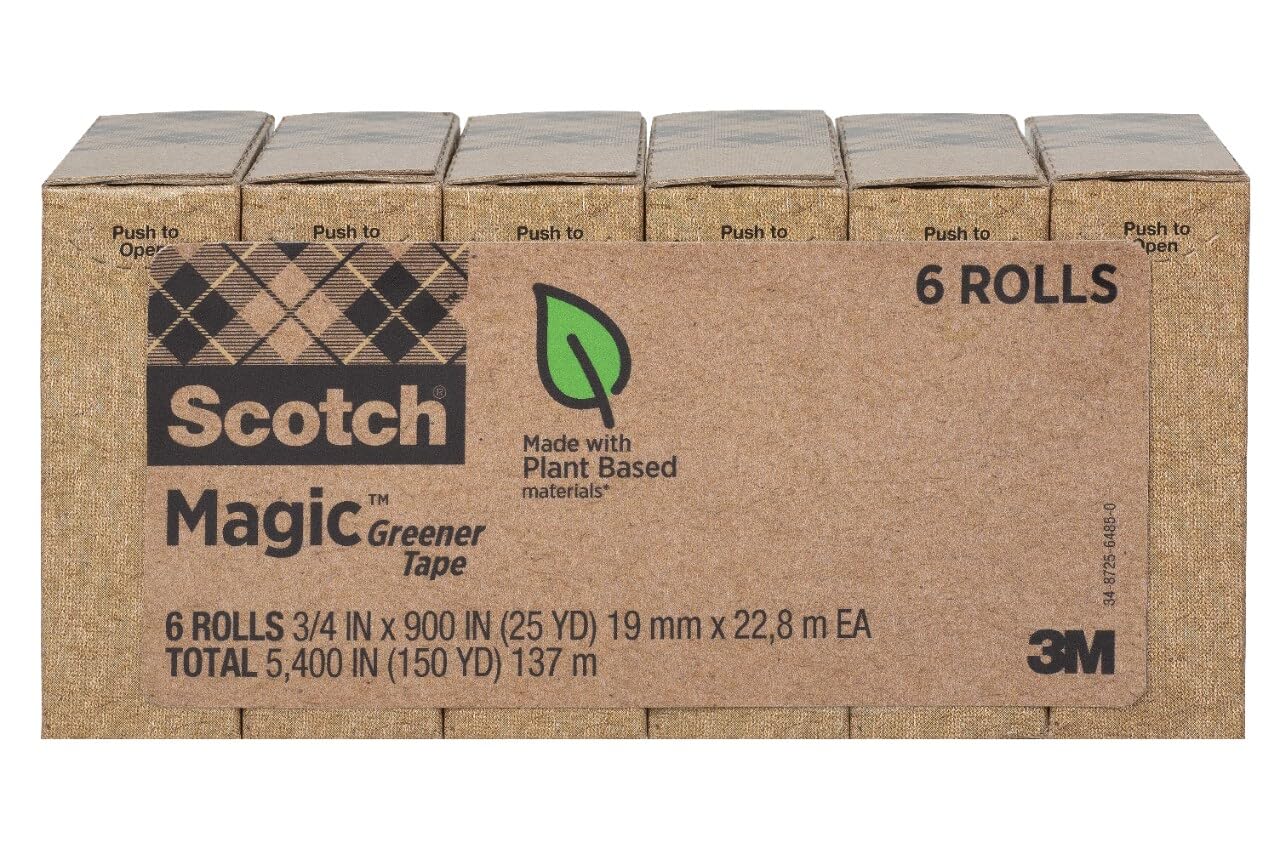 Scotch Magic Greener Tape - 6 Rolls, 0.75