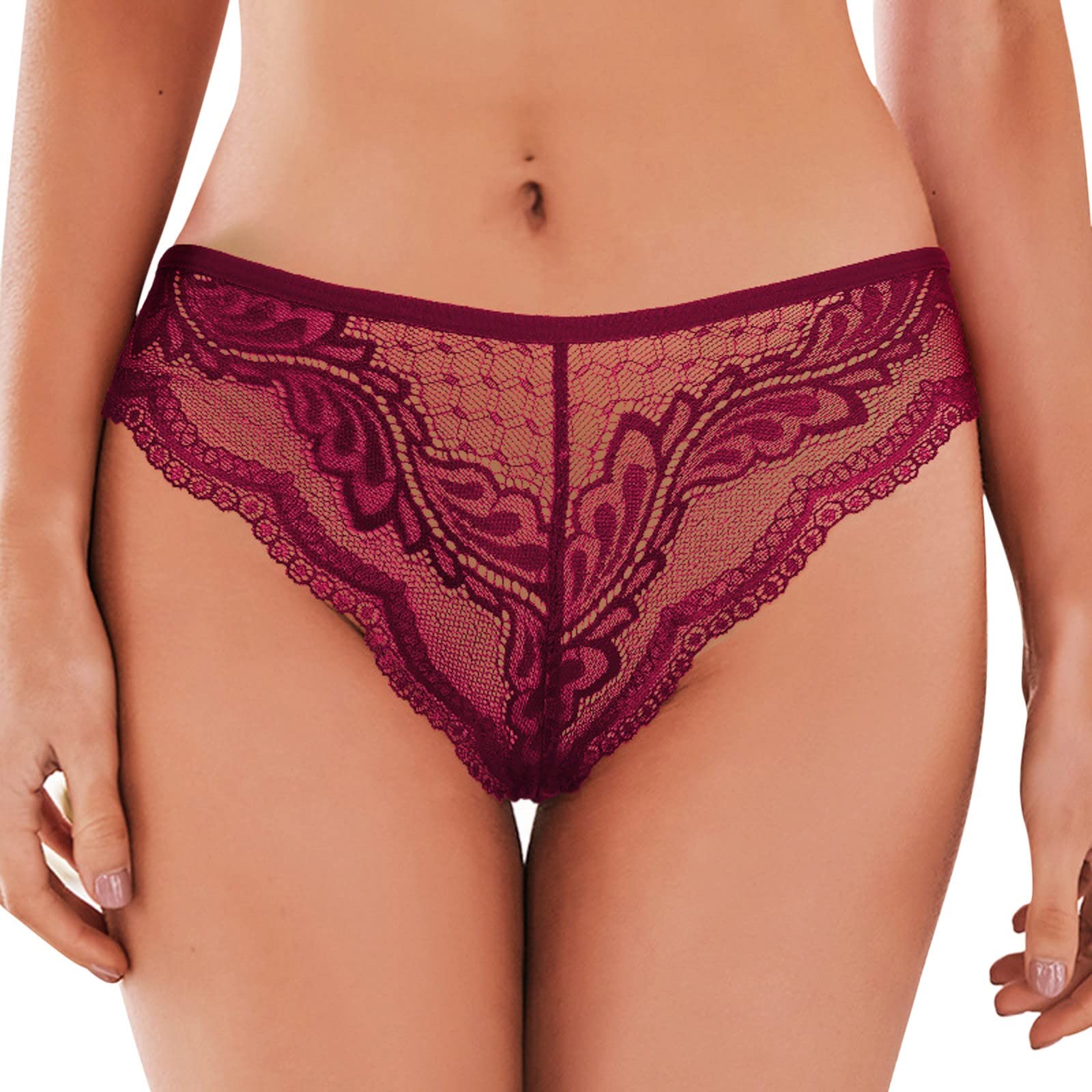 **Sexy Cotton Thong Underwear for Women - Breathable French Lace, Printed & Stretchy - Perfect for Daily Wear, Date Nights & Special Occasions**