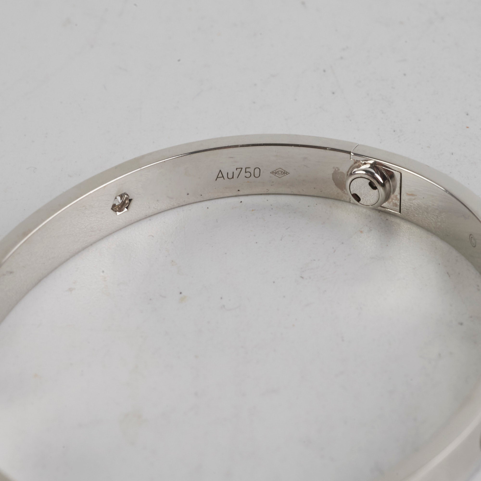 Cartier Love Bracelet in 18K White Gold with 4 Diamonds - Size 16 | Luxury Jewelry for Women, Anniversary Gift, Wedding Present, Special Occasion Accessory