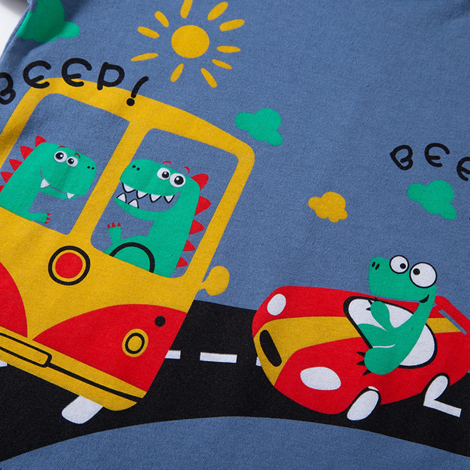 **Boys & Girls Cartoon Cars Short Sleeve T-Shirts - Summer Kids Tee Outfits for Playtime & Casual Wear**
