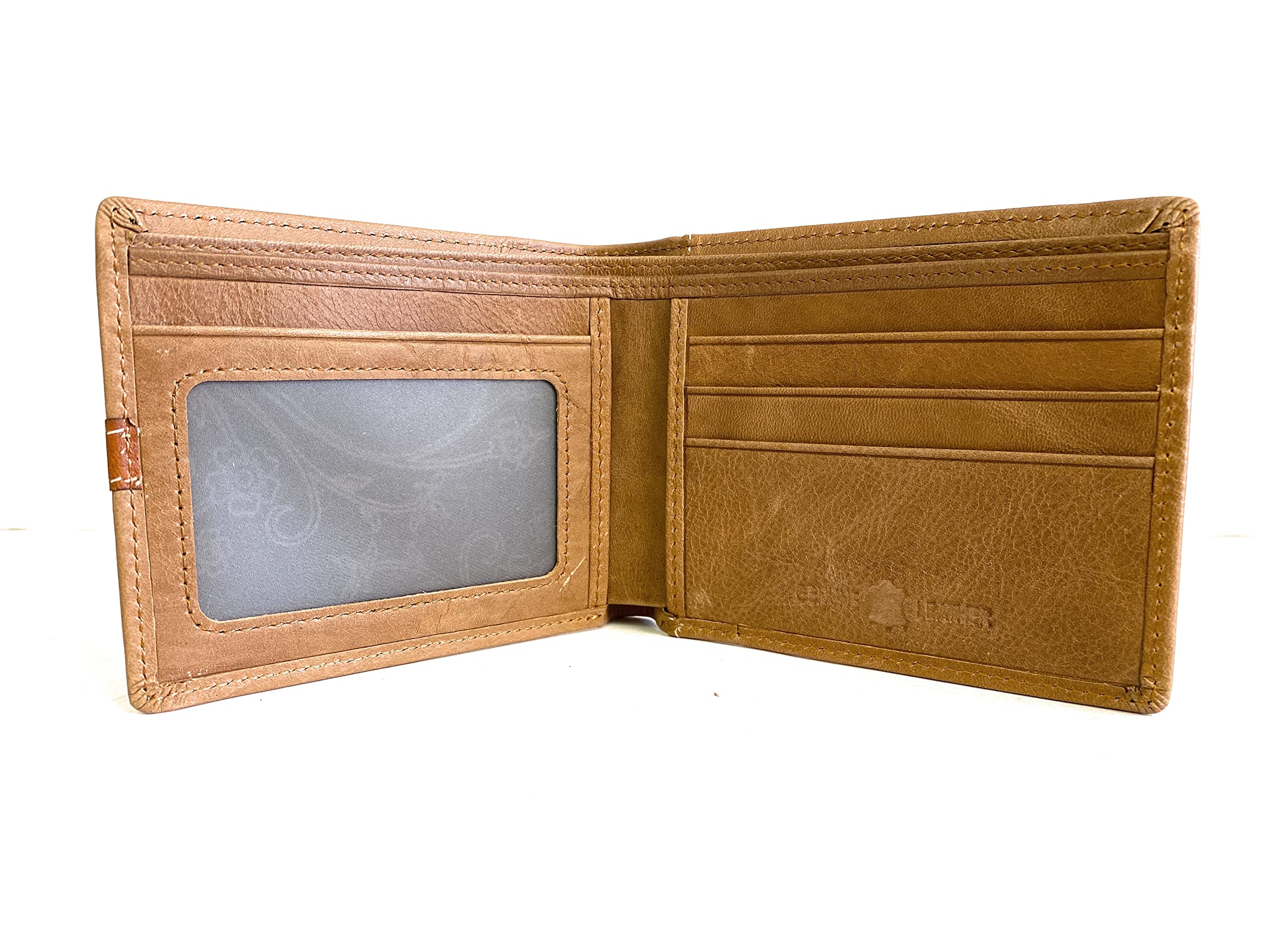 Lonestar Concho Genuine Leather Bi-fold Wallet for Men - Black & Brown Western Style Cowboy Wallet - Perfect for Everyday Use, Travel, and Gifts