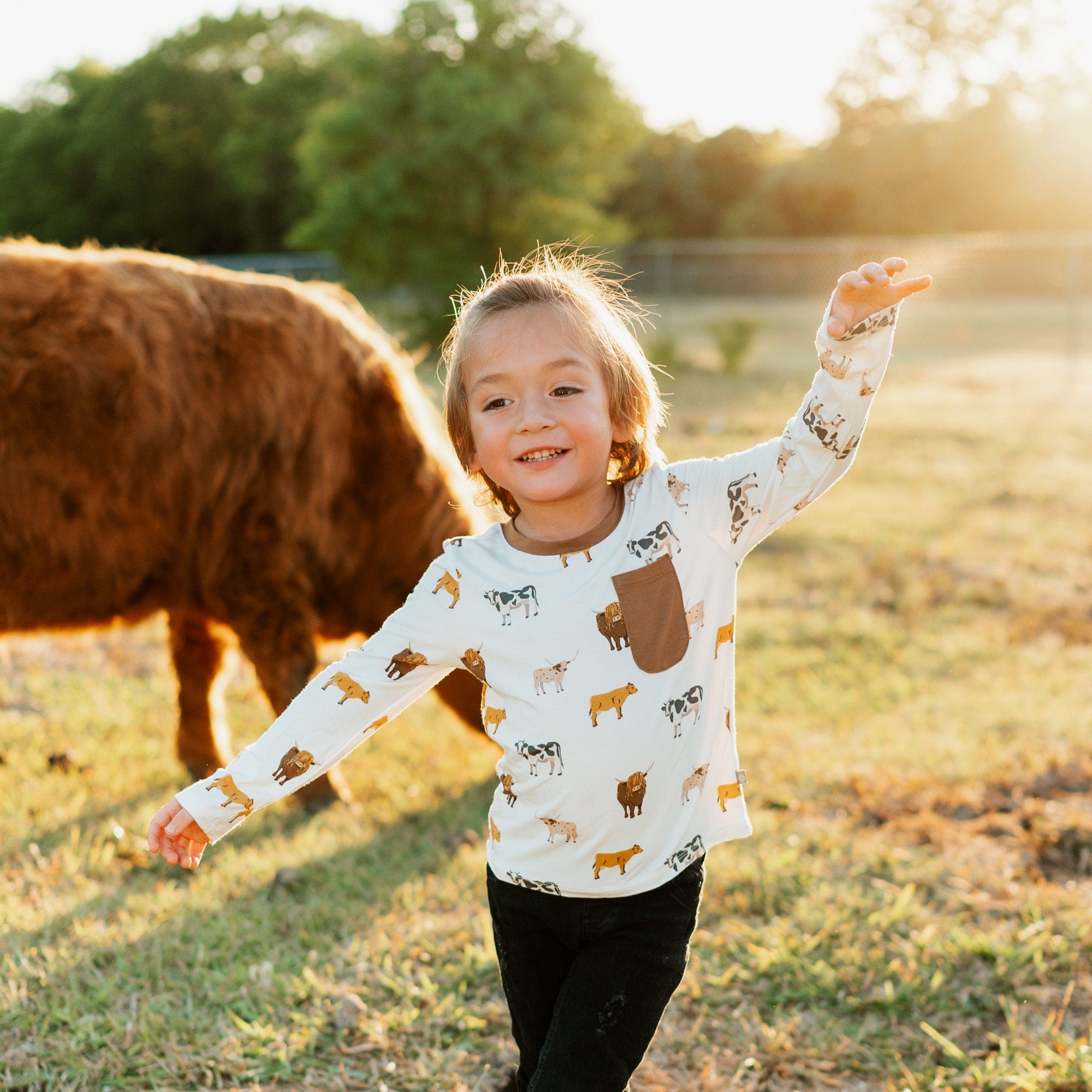 Soft Cotton Long Sleeve Toddler Crew Neck T-Shirt for Boys & Girls - Comfortable Everyday Wear for Playdates, Preschool & Family Outings