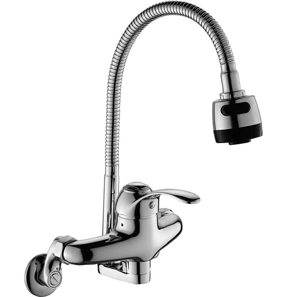 Wall-Mounted Silent Foam Mixer Tap with Water Filter - 0.6Mpa Copper Kitchen Faucet with Flexible Piston Valve & Sprayer Attachment | Perfect for Modern Kitchens, Sinks & Drinking Water Filtration