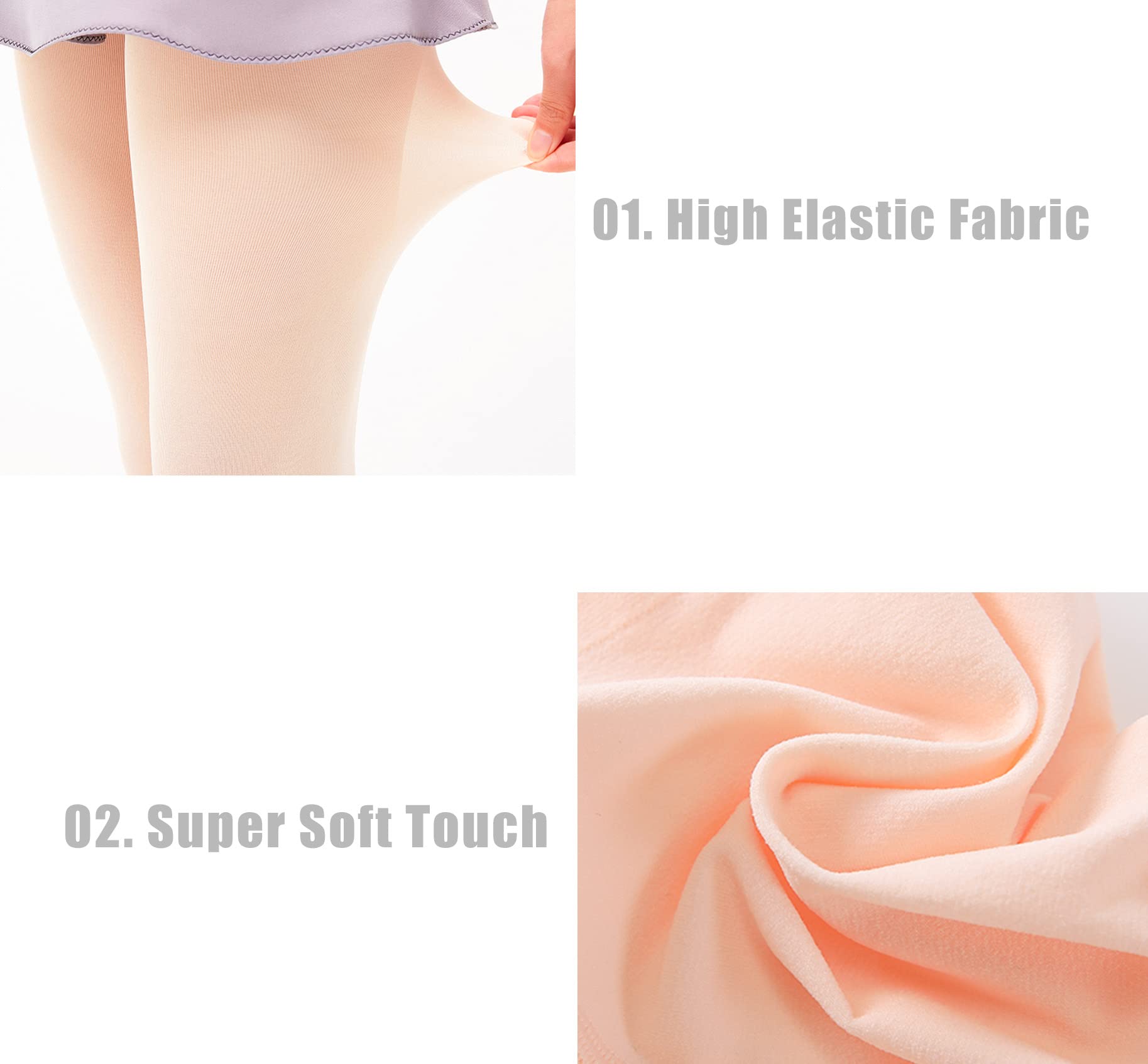 Ultra Soft Girls Ballet Dance Tights with Footed Design | Toddler & Kids Ballet Stockings | Perfect for Dance Classes, Recitals & Ballet Practice