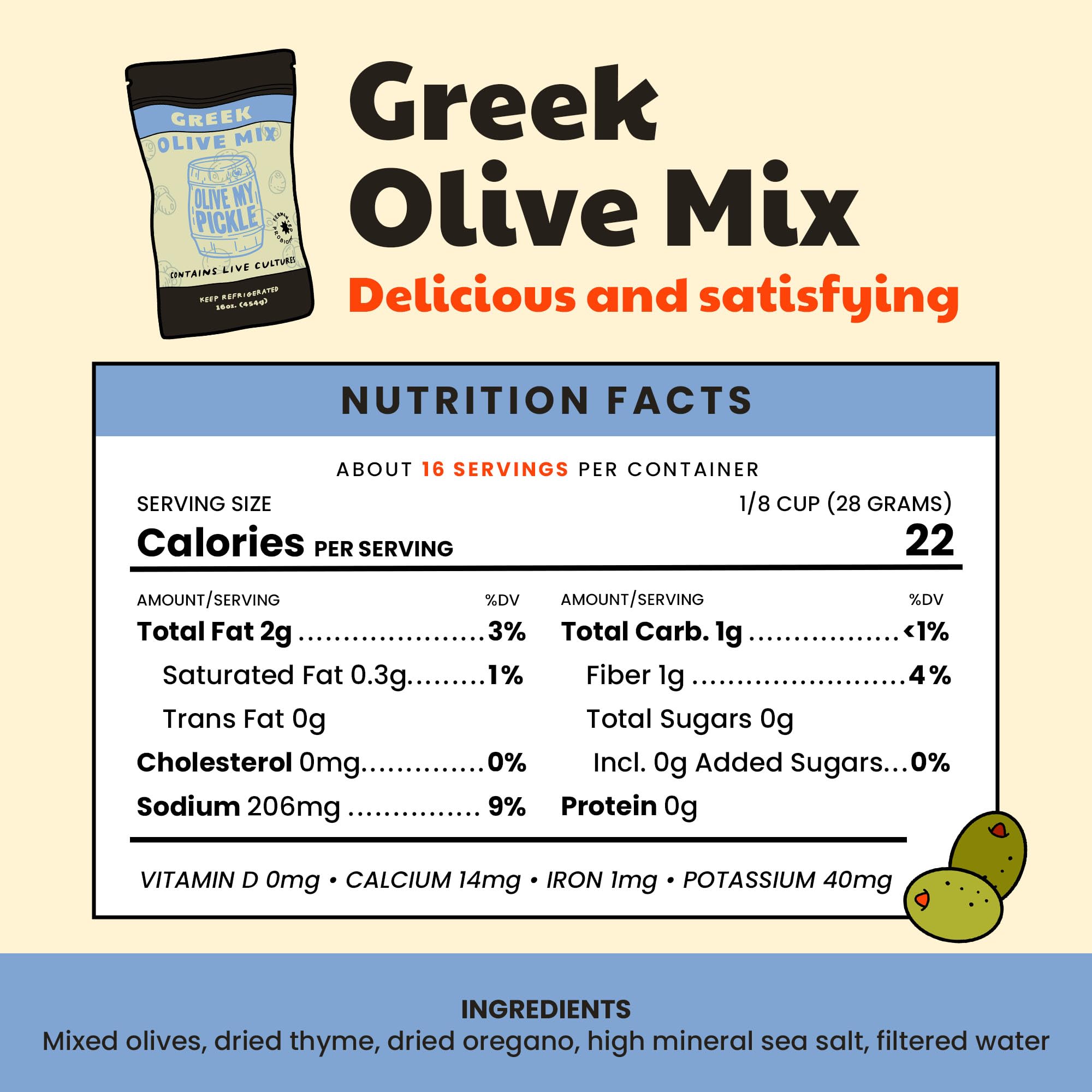 Olive My Pickle Probiotic Greek Olives Mixed - 48oz (3 Pack) | Organic Kalamata Olives with Live Cultures for Gut Health & Digestion | Keto, Paleo & Vegan Friendly Snack | Perfect for Charcuterie Boards, Salads & Healthy On-the-Go Snacking