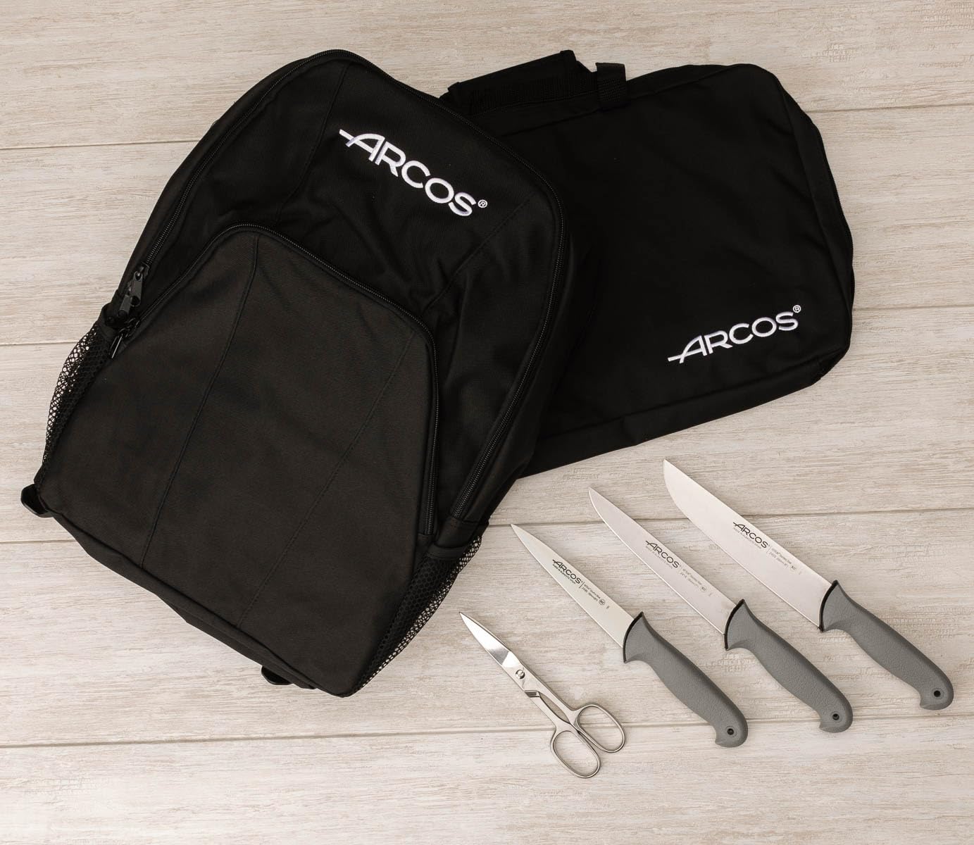 Premium Arcos Knife Backpack - Durable Wood & Black Leather Design - 330 X 480 X 185mm - Perfect for Chefs, Outdoor Cooking & Culinary Professionals