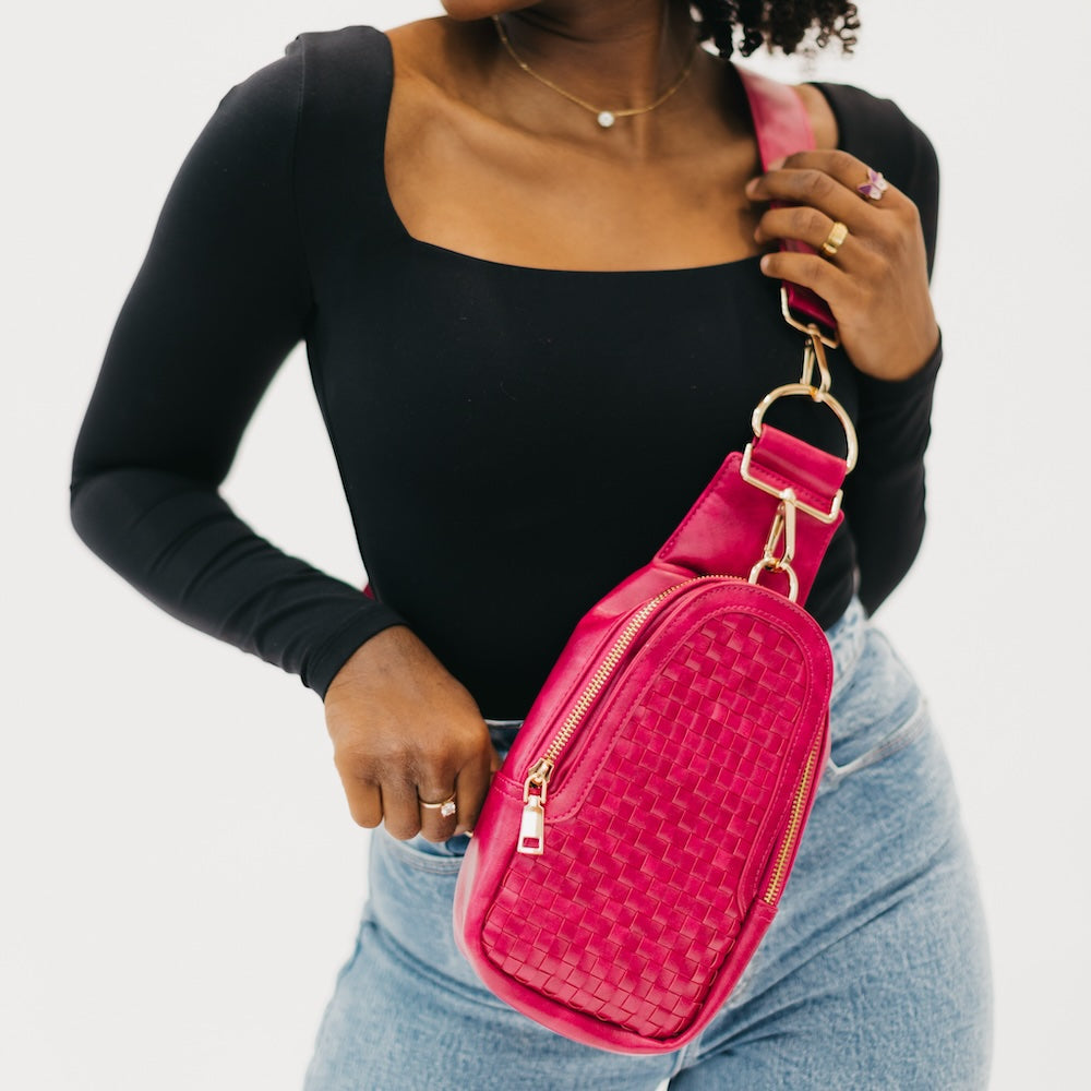 Waverly Woven Sling Bag for Women - Lightweight Crossbody Purse with Adjustable Strap - Perfect for Travel, Shopping & Everyday Use