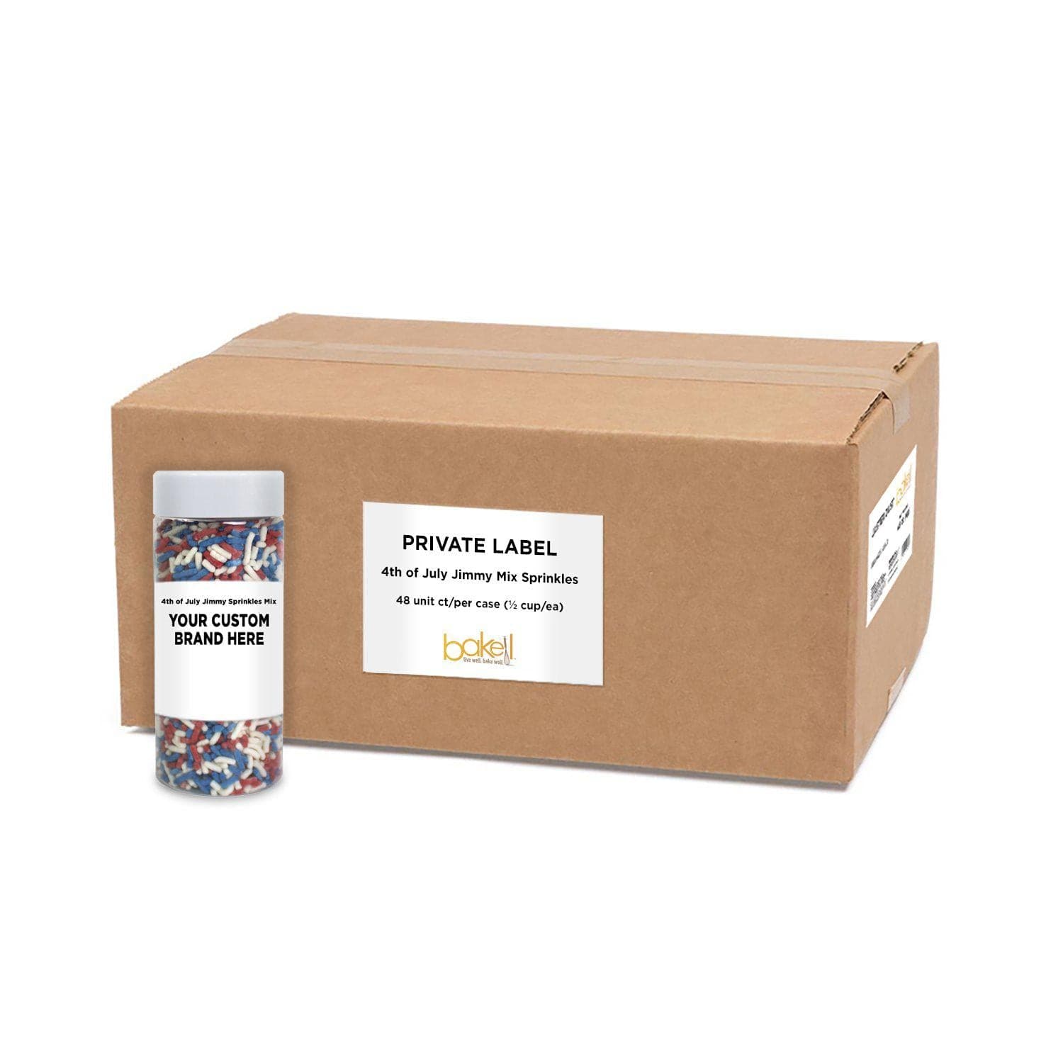 4th of July Patriotic Sprinkles - Bulk 48 Units/Case - Perfect for Cupcakes, Cookies & Holiday Baking Decorations