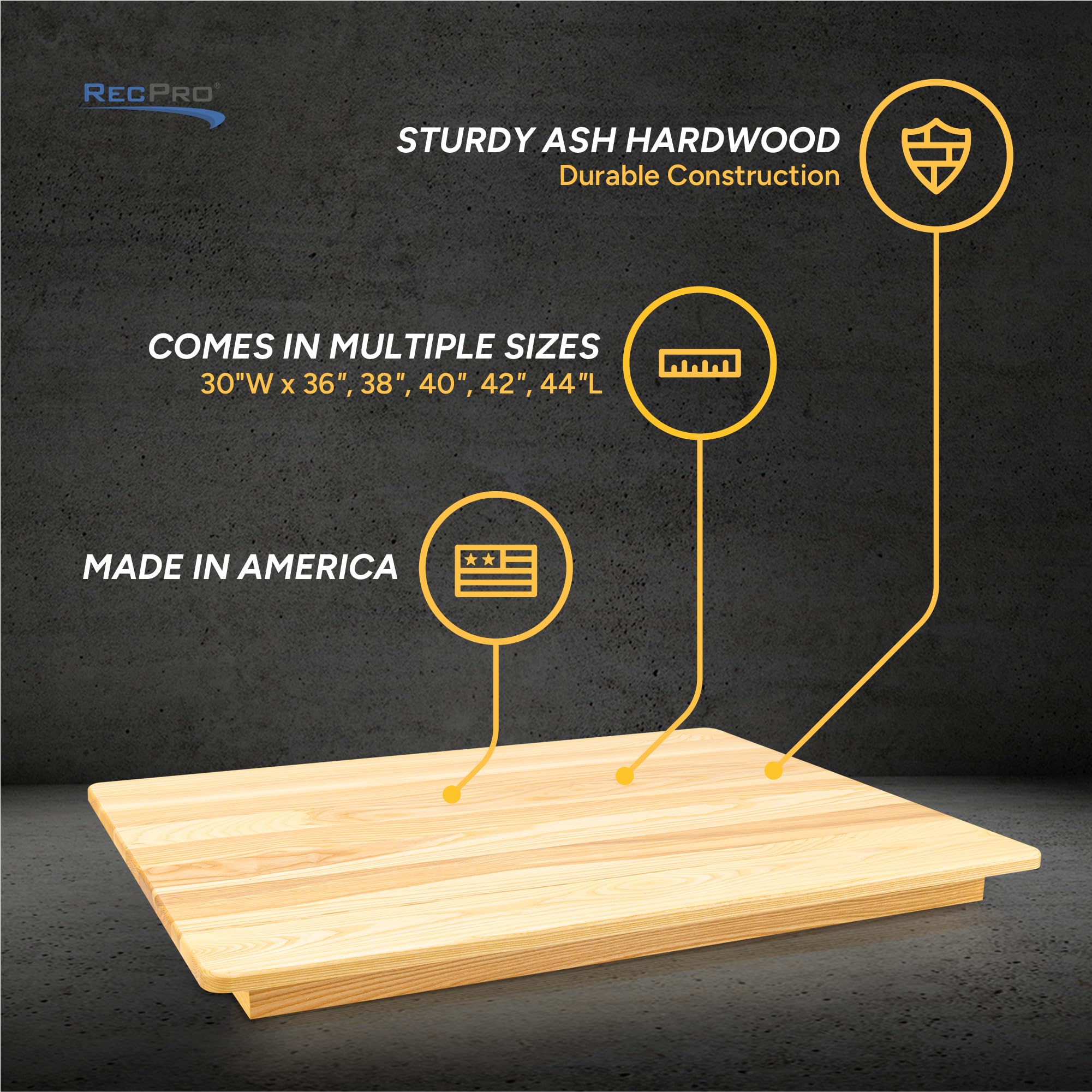 RecPro RV Ash Wood Table Top | 3/4
