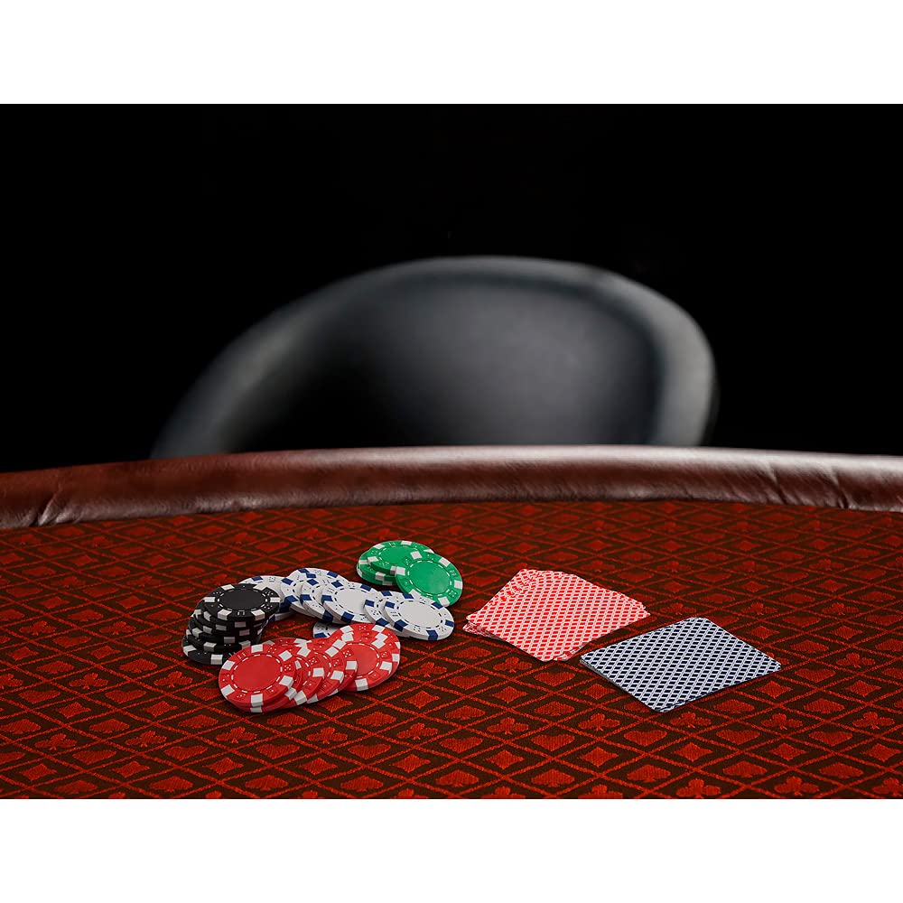 Premium Two-Tone Poker Table Cloth - Casino Quality Suited Speed Cloth with Dark Background | Waterproof & Durable Poker Table Cover (Red) | Perfect for Home Game Nights, Casino Parties & Poker Tournaments