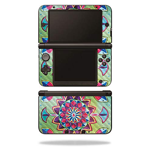Premium Carbon Fiber Skin for Nintendo 3DS XL (2012-2014 Model) - Fish Mandala Design | Protective & Durable Textured Cover | Easy to Apply & Remove | Made in USA | Perfect for Gaming Protection & Personalization