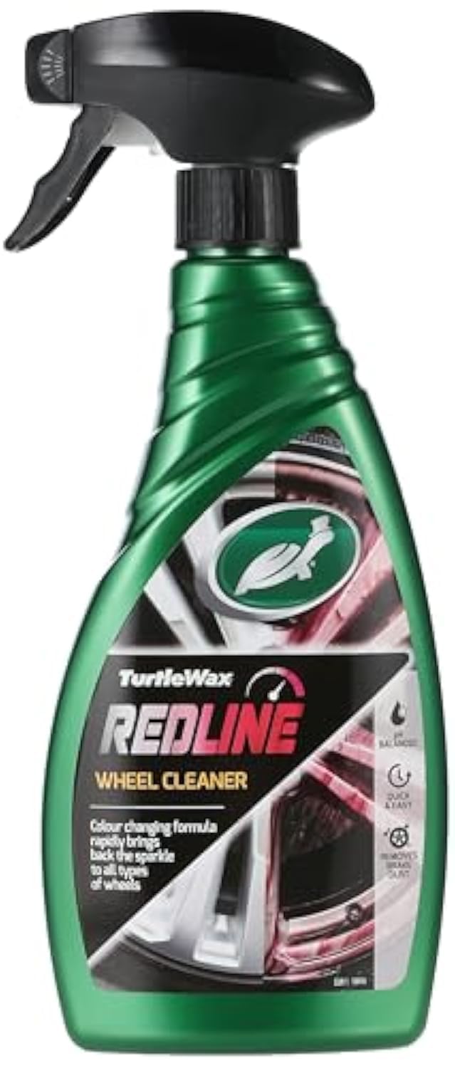 Turtle Wax 52811 Redline Car Wheel & Rim Cleaner & Restorer - 500ml Wheel Cleaner for Alloy, Chrome & Painted Rims - Removes Brake Dust & Dirt - Perfect for Car Detailing & Maintenance