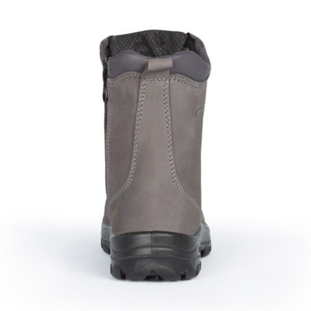 P&F S558 Women's 8 Steel Toe Work Boots with Side Zipper - Comfortable Safety Shoes for Construction, Warehouse & Outdoor Work (Khaki)