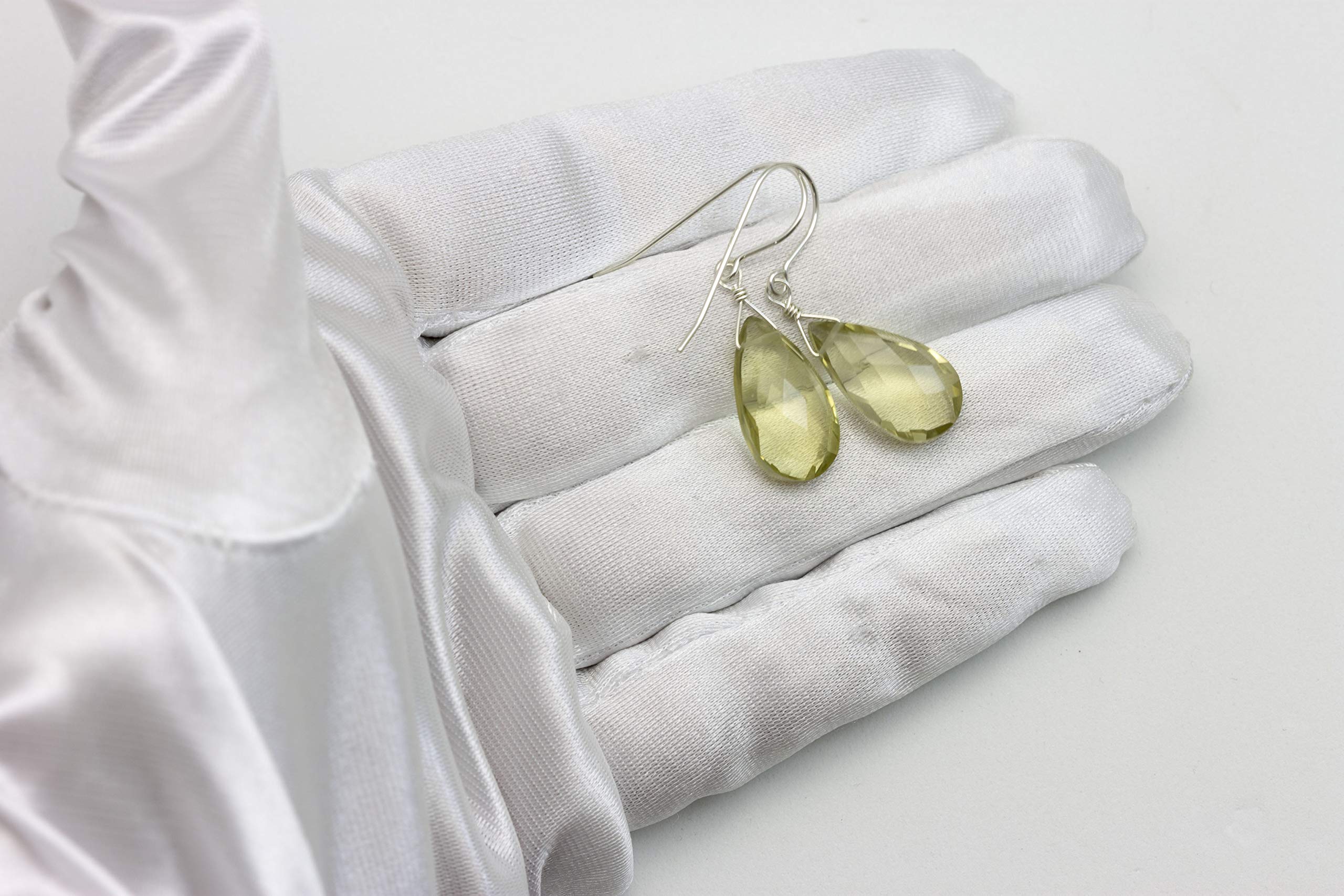 Lemon Quartz Earrings - Faceted Pear Briolette Teardrop Dangle Earrings in Soft Yellow | Elegant Jewelry for Women, Perfect for Weddings, Parties & Everyday Wear