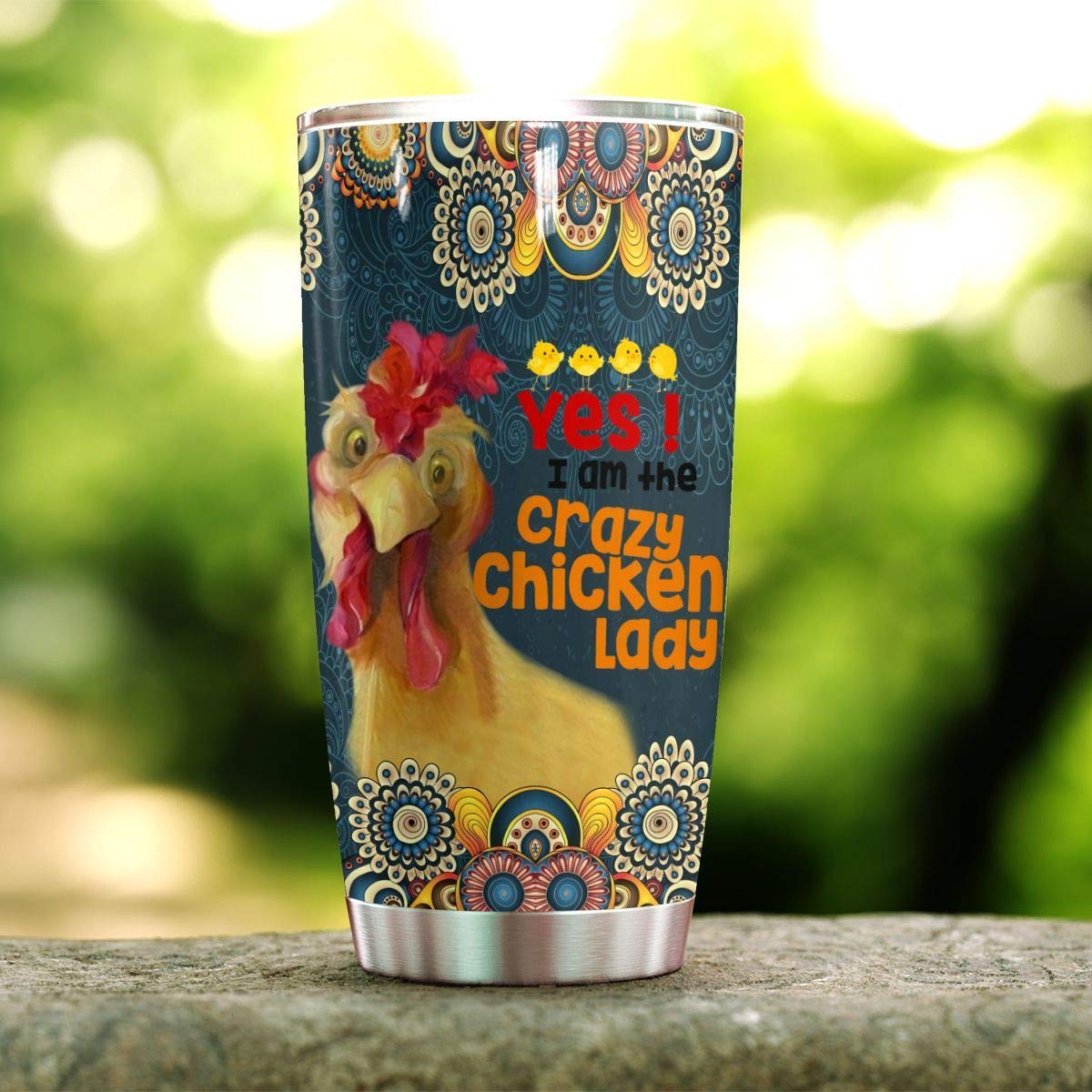 Crazy Chicken Lady Stainless Steel Tumbler - 20oz Insulated Coffee & Tea Cup - Perfect Gift for Chicken Lovers - Birthday, Christmas, Thanksgiving Present - Great for Farm Life, Poultry Enthusiasts & Funny Gifts