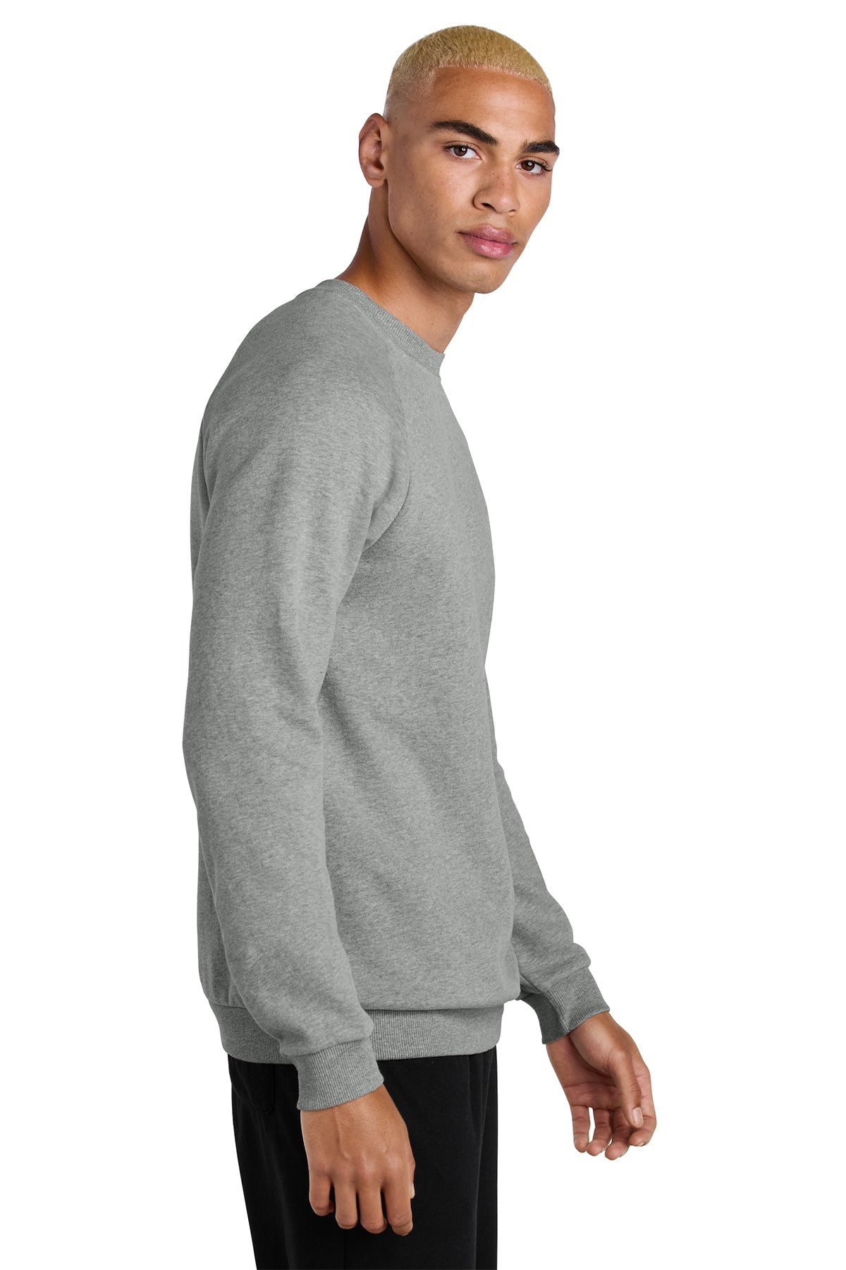Custom District Cloud Fleece Crewneck Sweatshirt - Heathered Steel Grey - Soft & Warm Unisex Pullover for Casual Wear & Outdoor Activities
