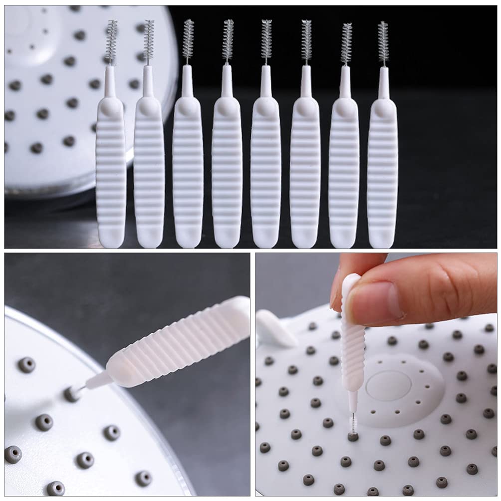 20-Pack Stainless Steel Shower Head Cleaning Brushes - Nylon Bristle Deep Cleaner for Shower Holes, Straws, Pipes & Window Slots - Perfect for Bathroom, Kitchen & Household Cleaning Tasks
