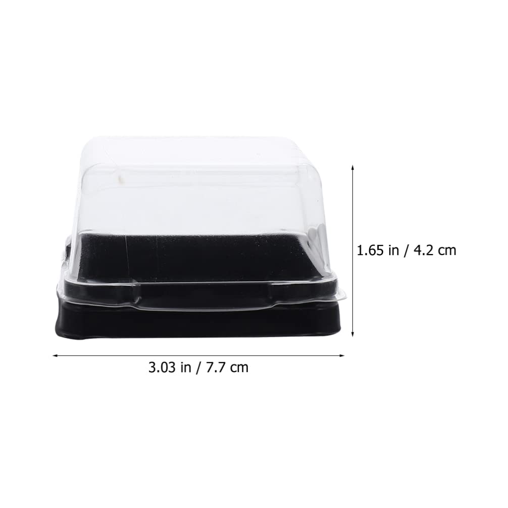 50-Pack Clear Square Cake Boxes with Lids - Premium Mooncake, Egg Yolk Puff & Muffin Storage Containers - Perfect for Home Baking, Party Desserts & Gift Packaging
