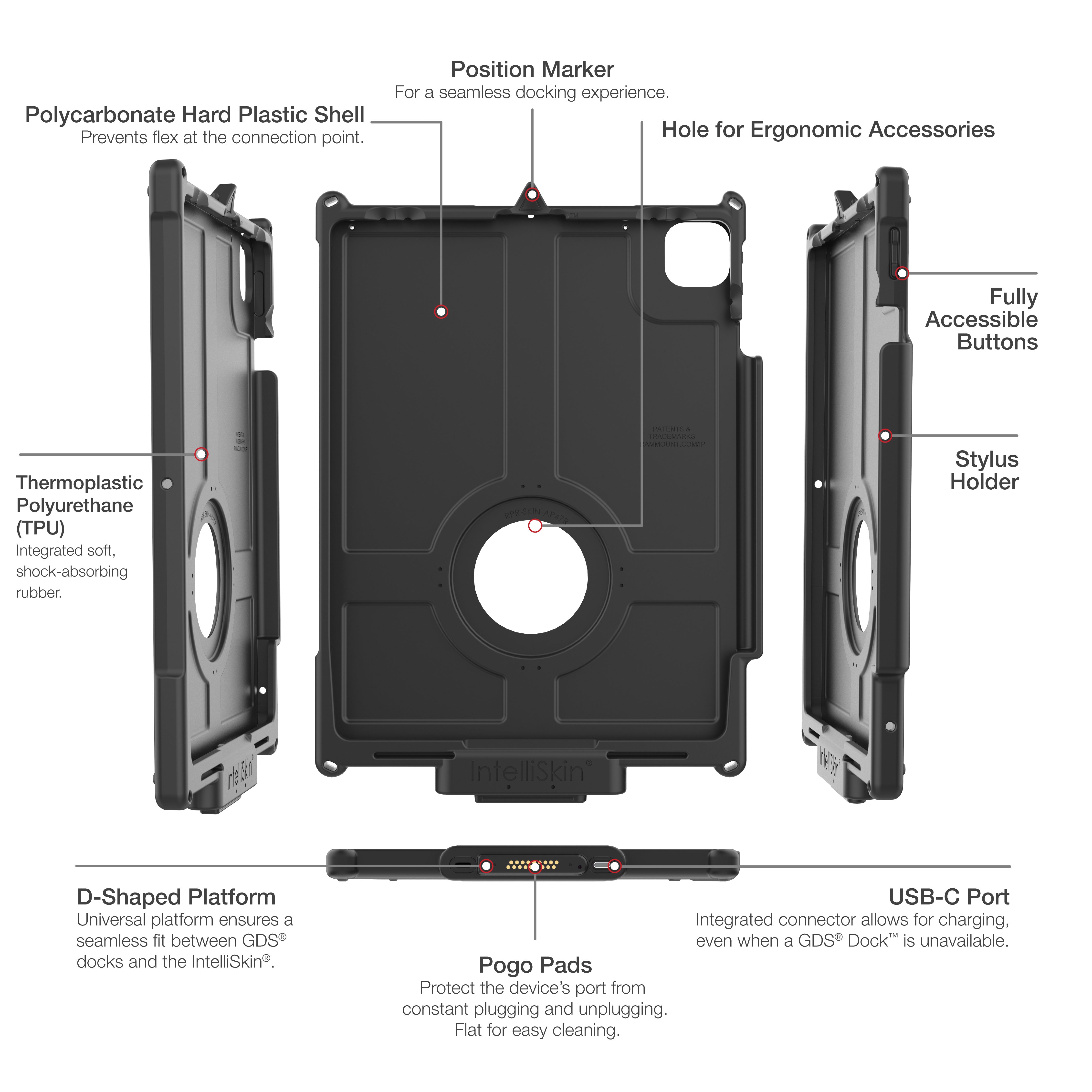 IntelliSkin® Next Gen Protective Case for iPad Air 13 (M2 & M3) - Slim Fit, Shockproof Cover with Screen Protection | Perfect for Work, Travel & Everyday Use