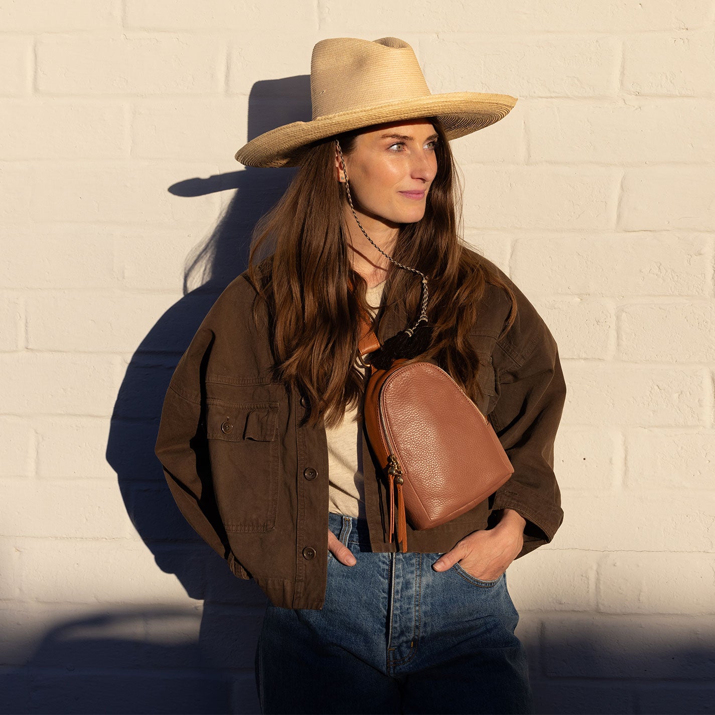 Premium Pebbled Leather Fern Sling Bag in Warm Honey - Stylish Crossbody Purse for Women, Perfect for Work, Travel & Everyday Use