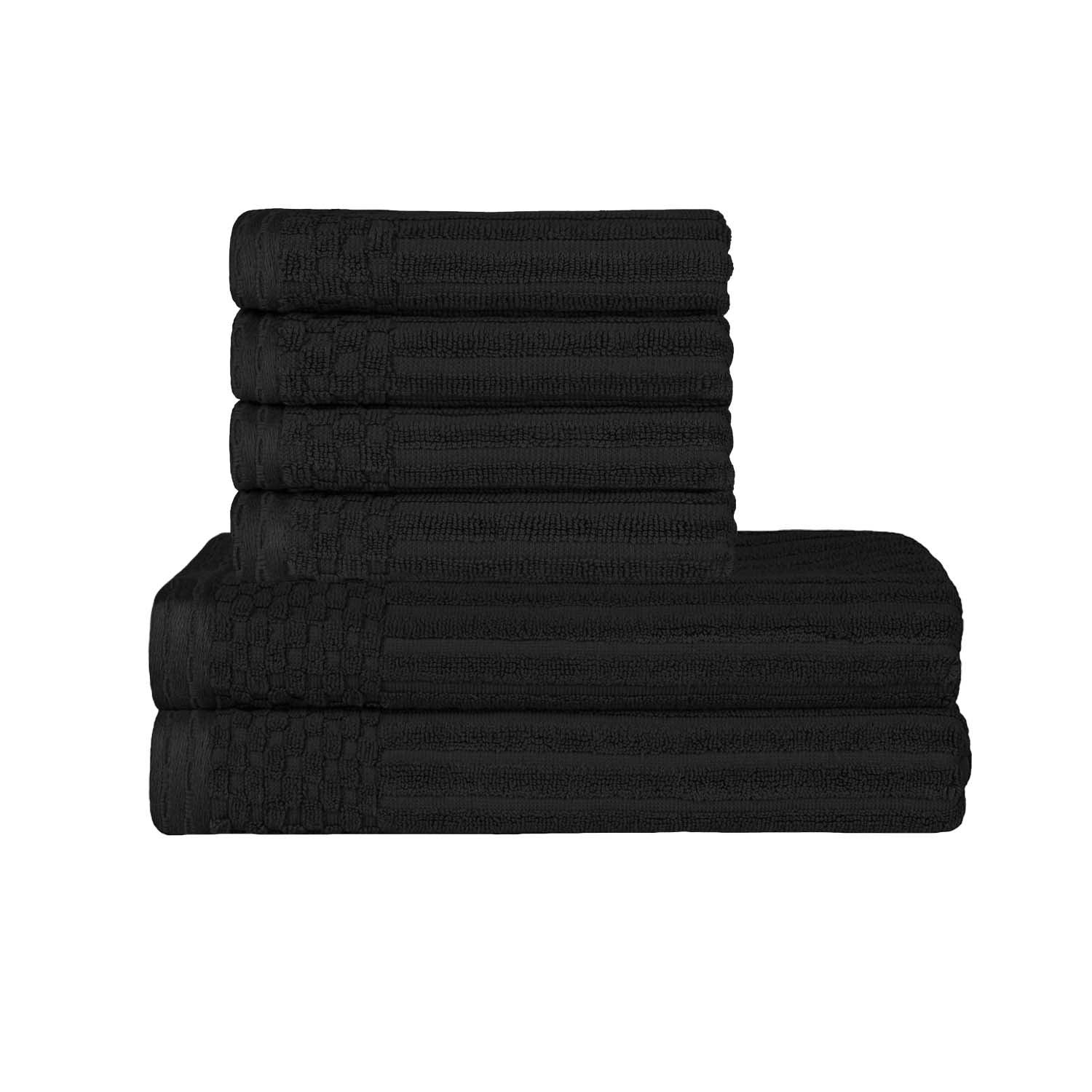 Premium Soho Ribbed Textured Cotton Bath Towel Set - Ultra Absorbent & Quick Dry Hand & Bath Towels for Spa, Gym & Luxury Home Use