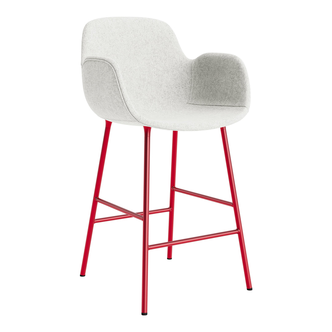Form Counter Armchair - Fully Upholstered Modern Bar Stool for Kitchen Island, Breakfast Nook & Home Bar Seating
