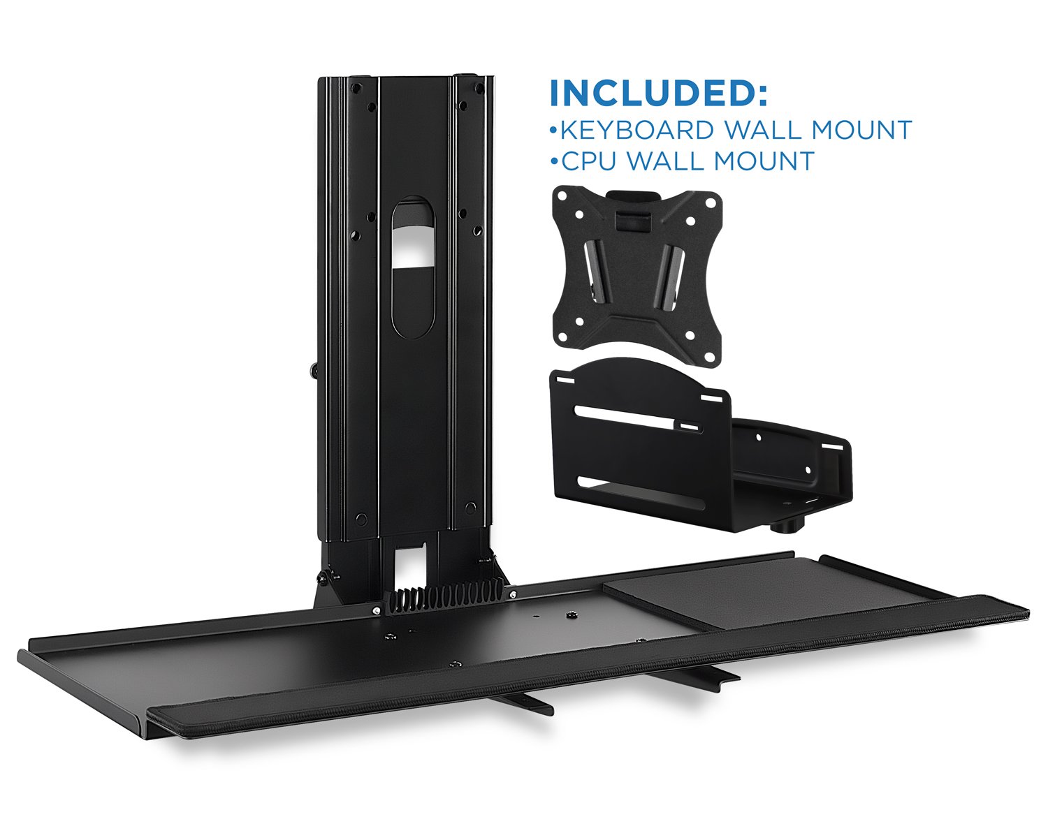 Mount-It! Adjustable Monitor & Keyboard Wall Mount with CPU Holder - 25