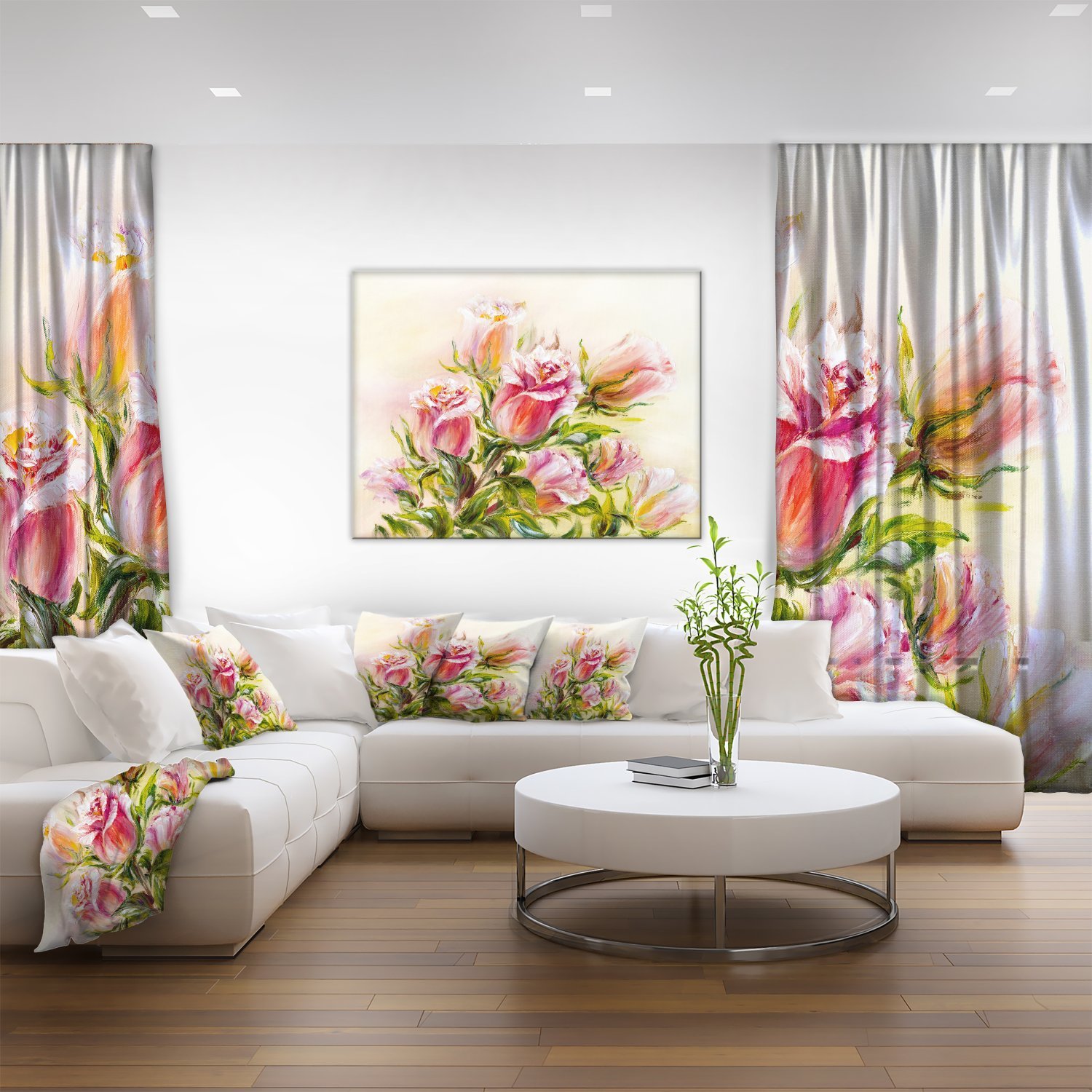 Hand-Painted Rose Oil Floral Art Canvas Print - Elegant Home Decor for Living Room, Bedroom & Office