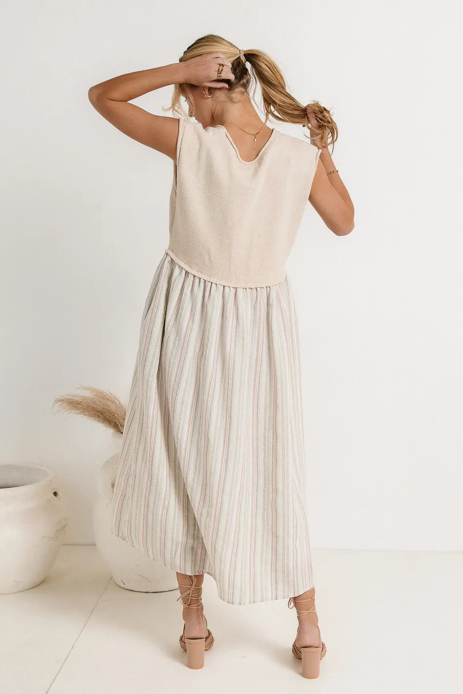 McKensley Contrast Midi Dress for Women - Floral Print A-Line Summer Dress with Short Sleeves | Perfect for Casual Outings, Date Nights & Beach Vacations