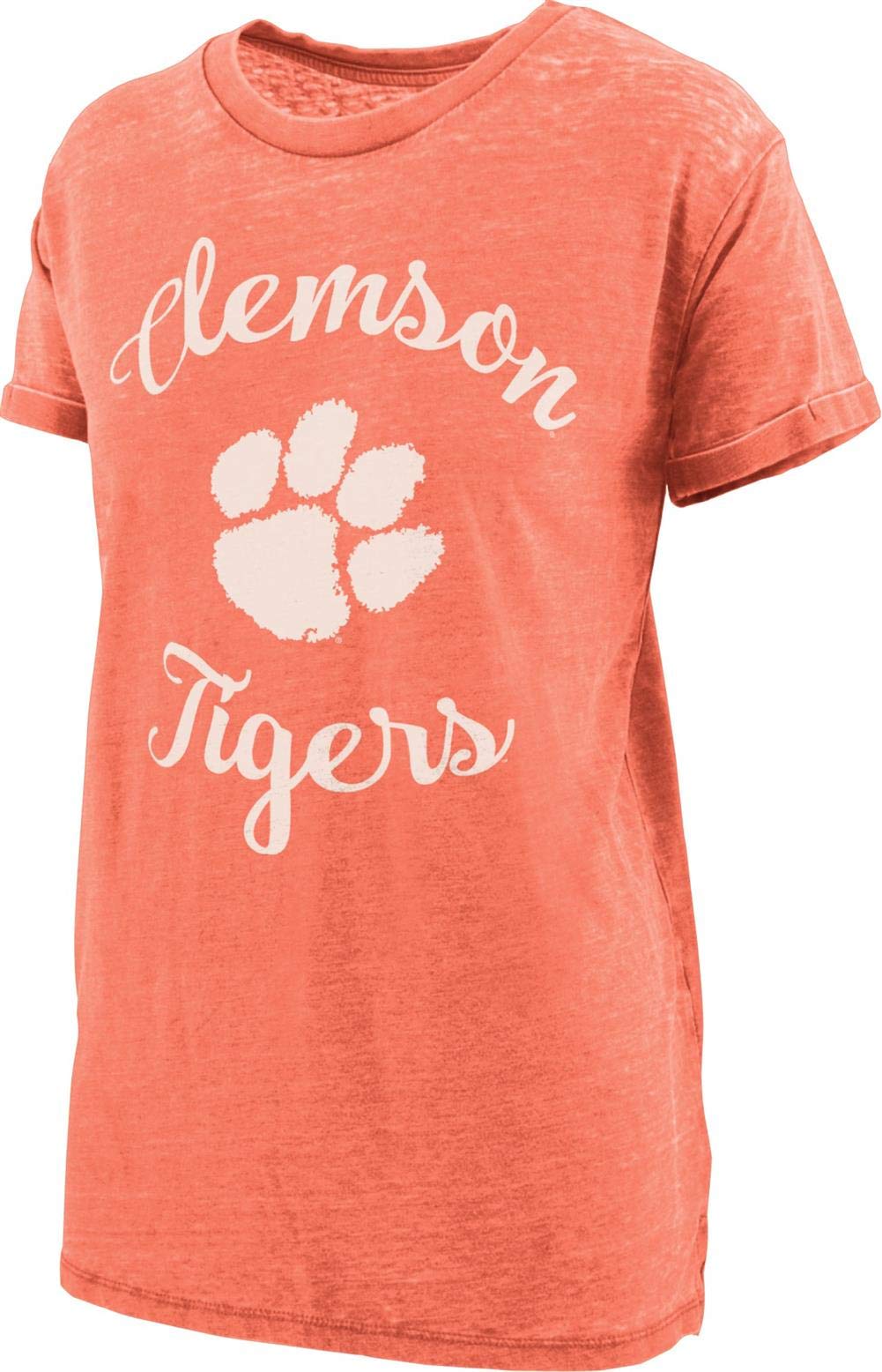 Royce Apparel Women's Clemson University Tigers Vintage Short Sleeve T-Shirt | Soft Cotton Boyfriend Tee | Perfect for Game Day, Tailgating & Casual Wear